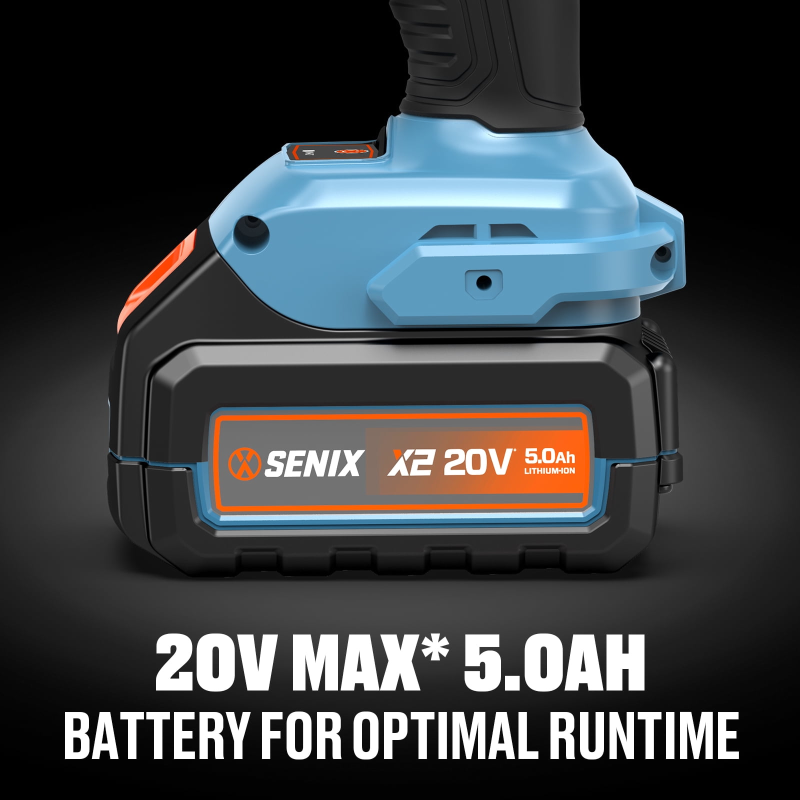 Senix 20V Cordless Mini Chainsaw, High-Efficiency Brushless Motor with 5Ah Battery and Charger (Blue, 5 in) qo9ur