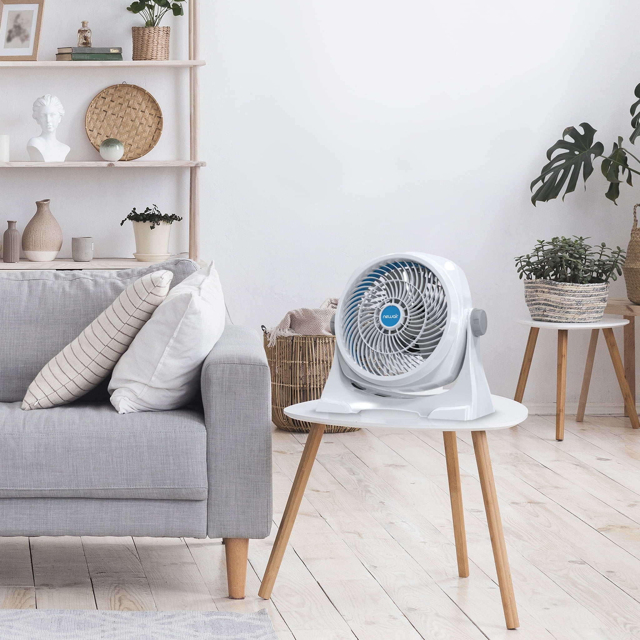 NewAir 12-Inch Portable Desk Fan with 360 Degree Pivot and 3-Speed Airflow (Grey, 12 in) z657r