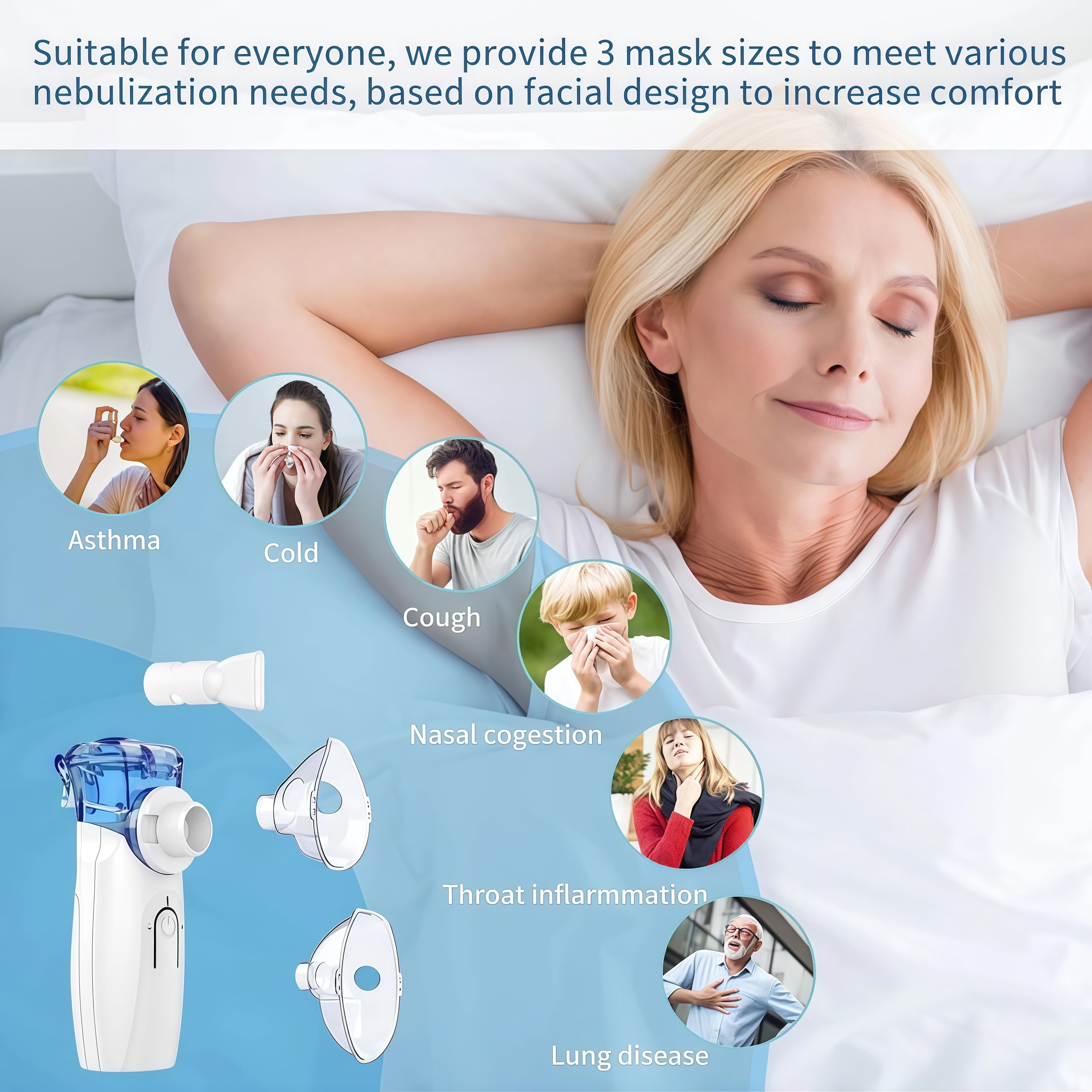 Ziqing Portable Humidifier, Ultra-Quiet Personal Mist Maker for Travel and Office (White, 4.3 in x 2.1 in) zswb8
