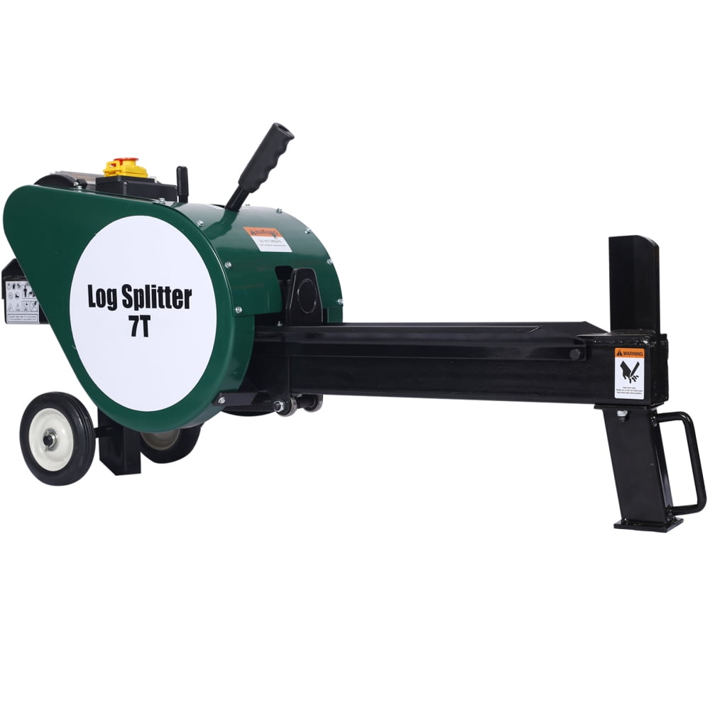 Hmluxury Electric Log Splitter, 7 Ton Horizontal Wood Splitter with 2HP Motor (Double Flywheel, 16A) ul5y1