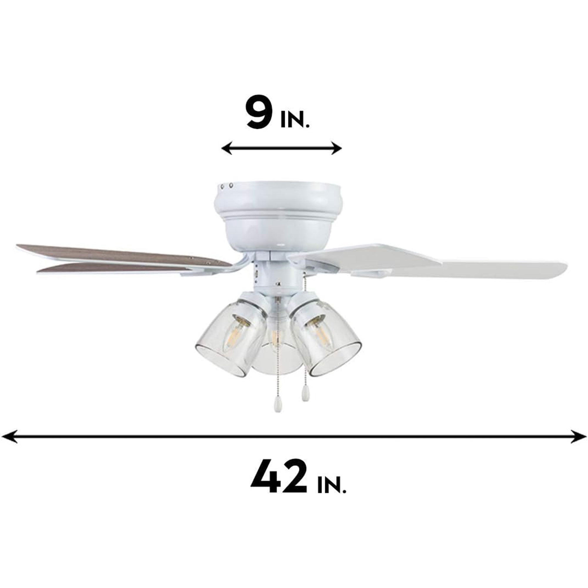 Portage Bay Renton Ceiling Fan with Quiet Reversible Motor and LED Light (Brushed Nickel, 52 in) 6b6oj