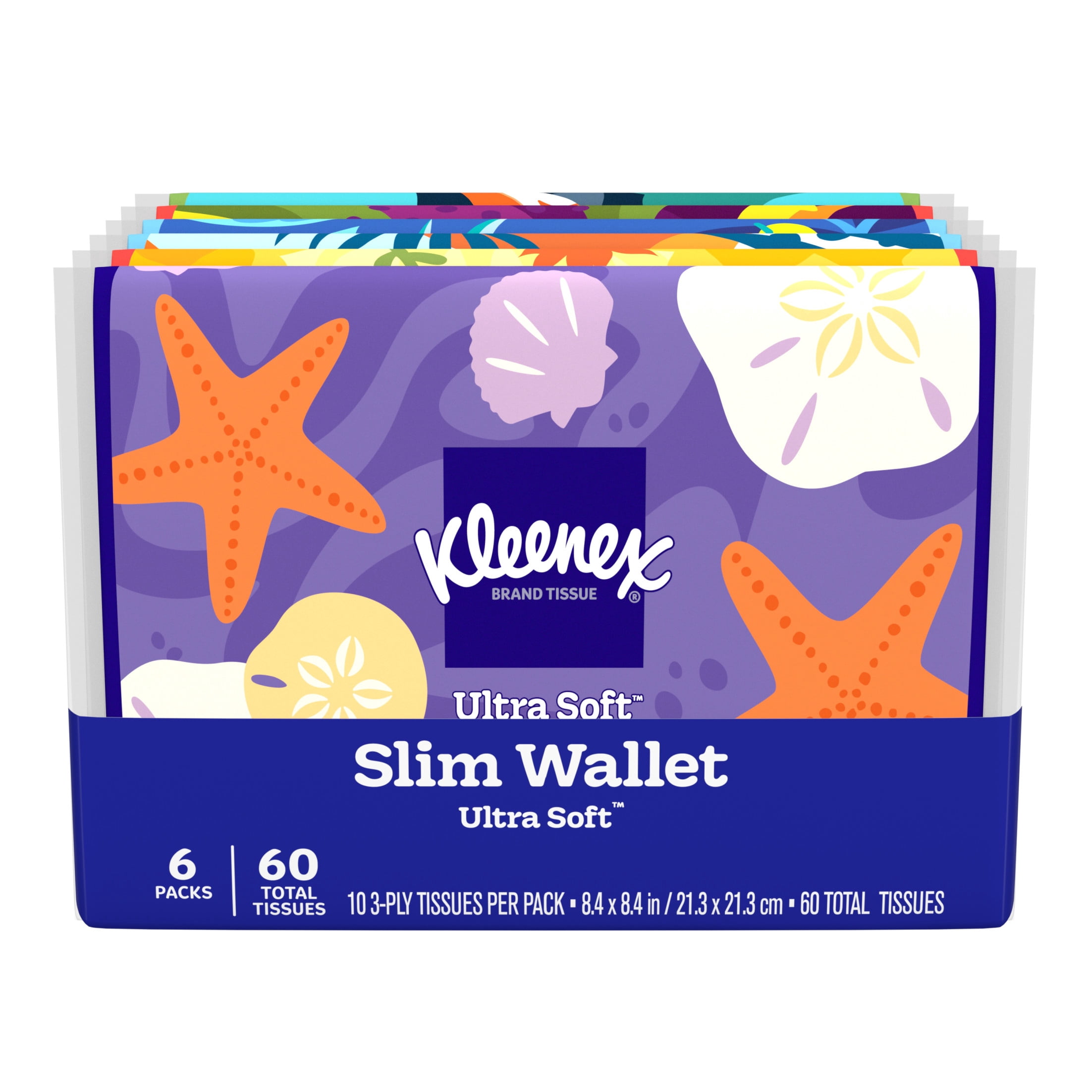 Kleenex Slim Wallet Facial Tissues, 3-Ply Soft and Durable Travel Packs (White, 60 Tissues Total) fxtso
