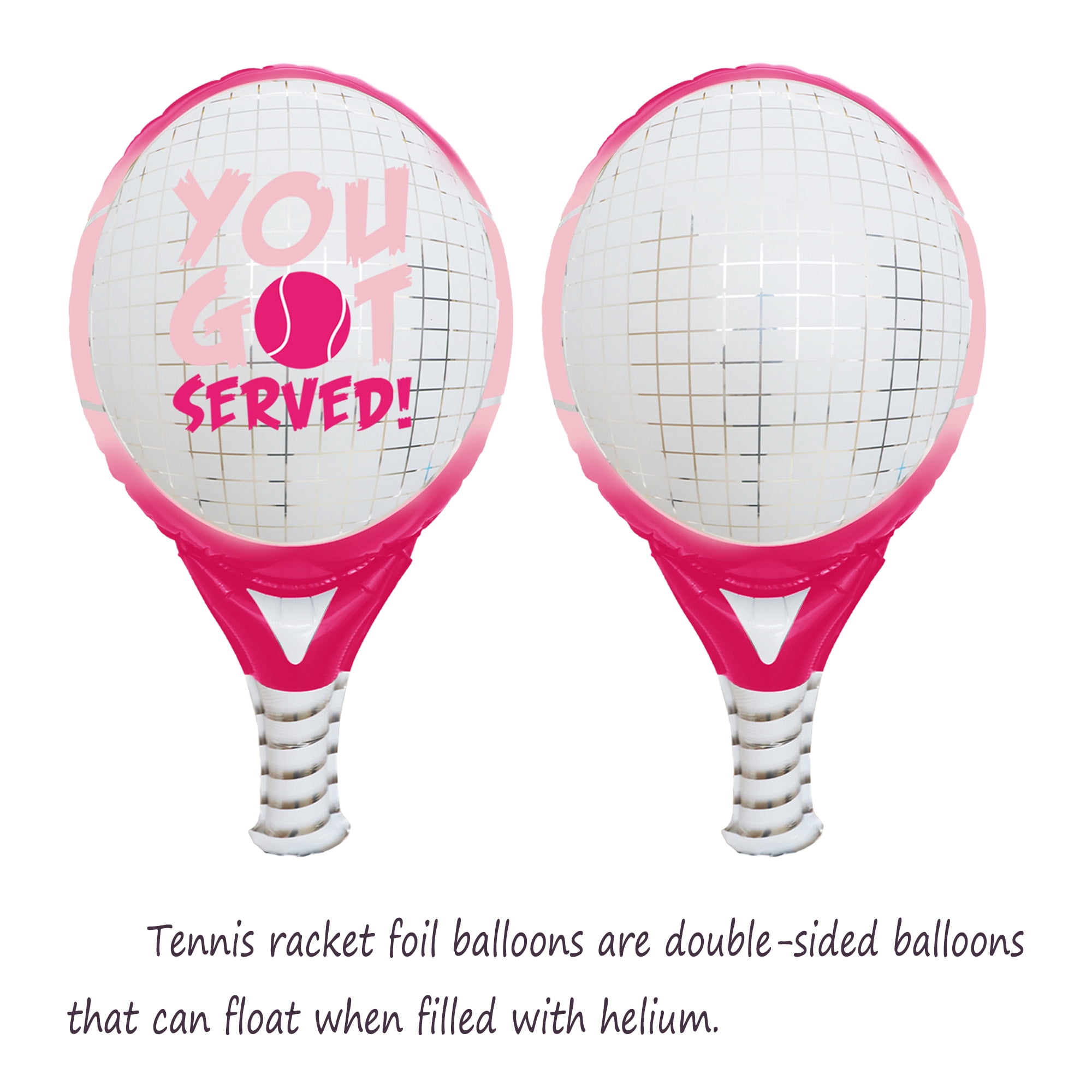 CYMYLAR Tennis Party Balloon Set (6 Pieces, Pink, 33 in and 18 in) nu2yn