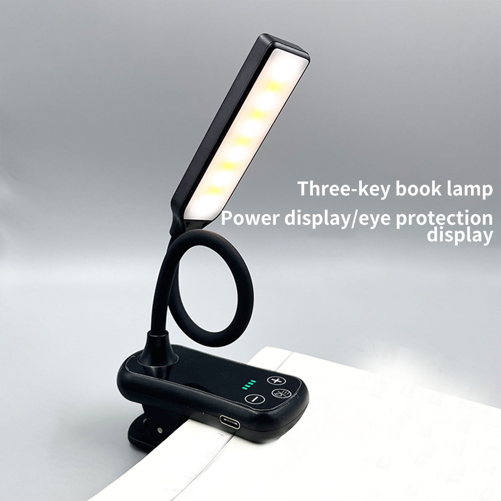 SGCYLOWQ LED Rechargeable Reading Light, Clip-on Book Lamp for Bed Headboard (Black, 1 Pack) 9dp1r