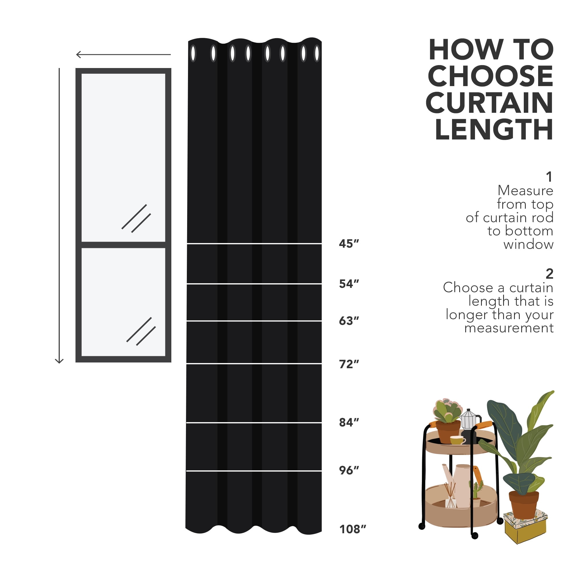 Deconovo Thermal Insulated Blackout Curtains, Grommet Room Darkening Drapes for Bedroom (Black, 52 in x 72 in, 2 Panels) 9sh0y