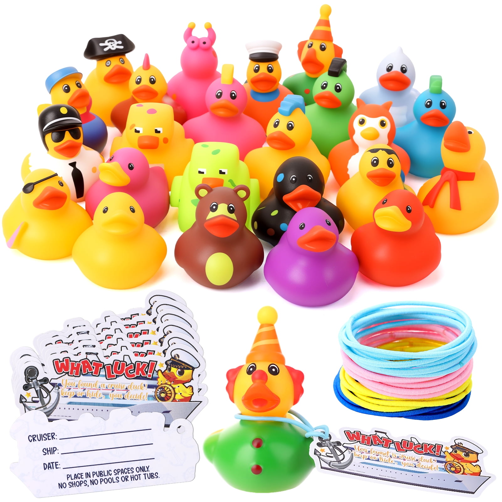 sixwipe Rubber Duck Bath Toy Set for Cruise and Jeep Games (72 Piece Set, 2 in) kd5yh