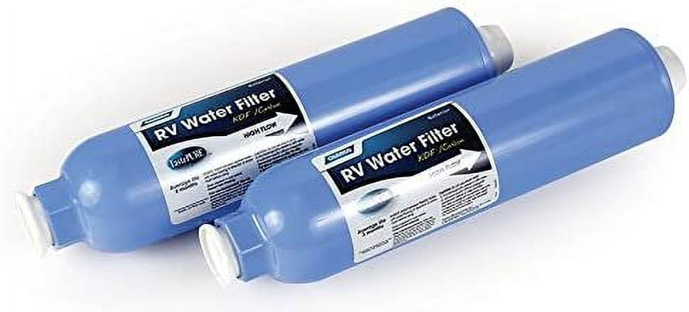 Camco TastePURE Inline Water Filter for RV and Camping (2-Pack) 1qjxo