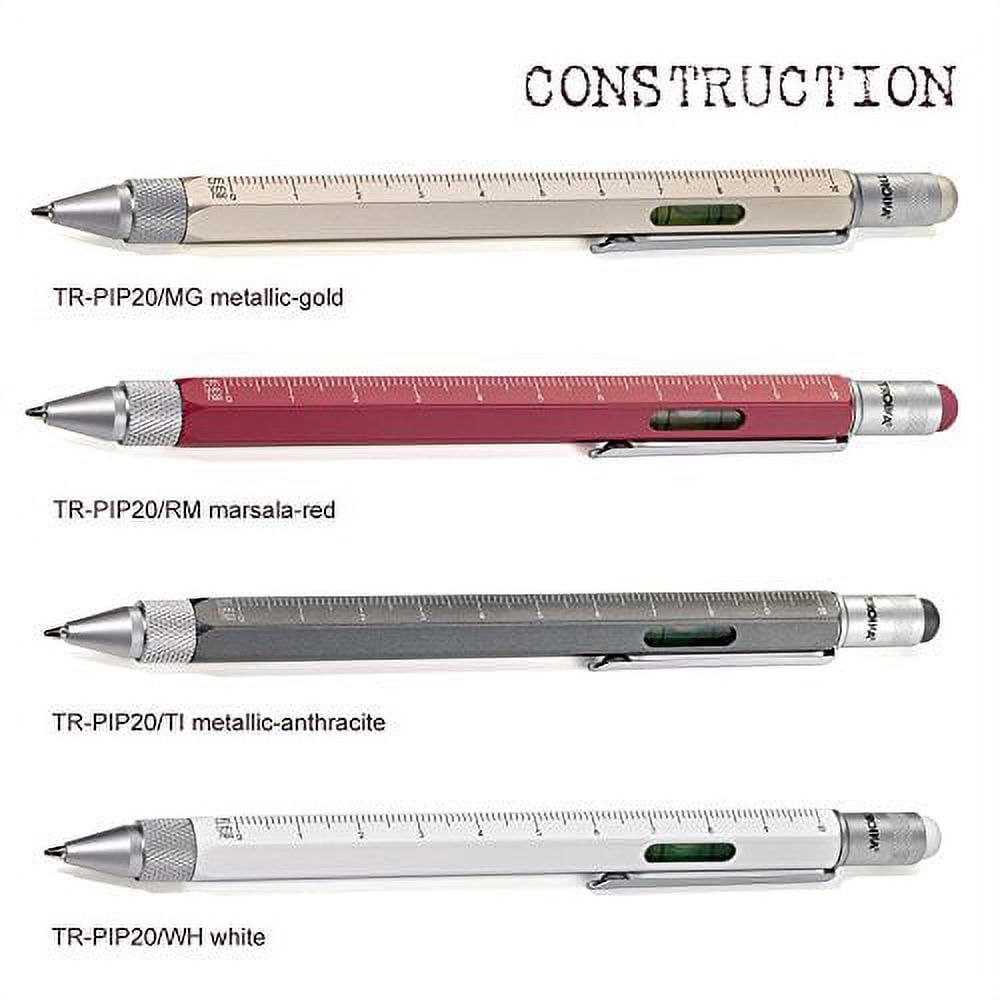 Troika Construction Multi-function Ballpoint Pen with Stylus and Ruler (Titanium Grey, 1 Count) 47jb1