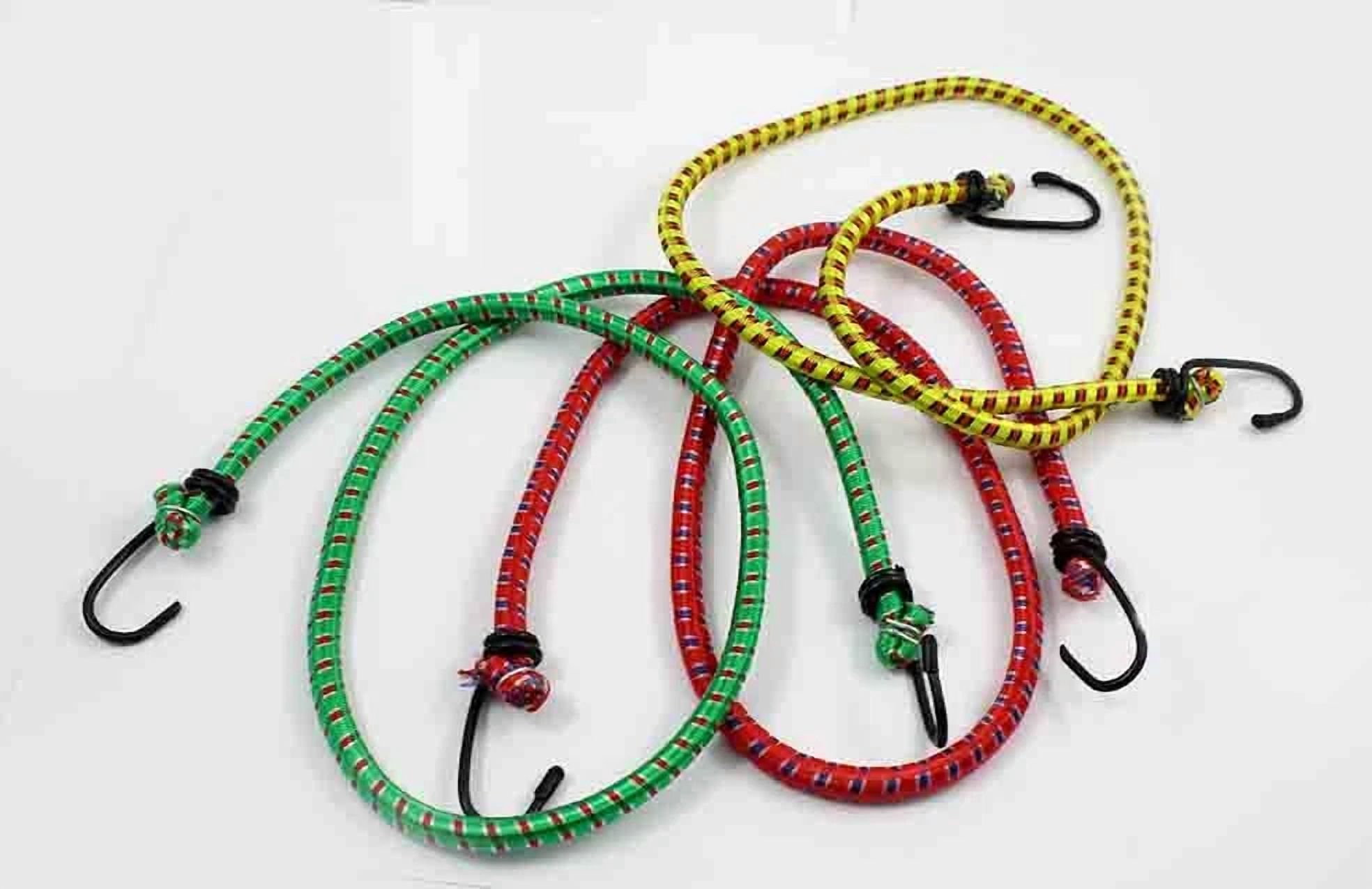 VAULT Bungee Cord Tie Down Straps with Heavy-Duty Hooks (Black, 24 in, 6 Pack) mli9e
