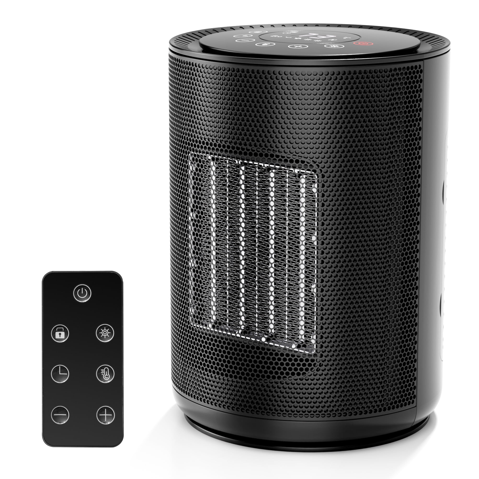 KissAir 1500W PTC Ceramic Space Heater with Remote Control and LED Display (Black, 1500W) kyq91