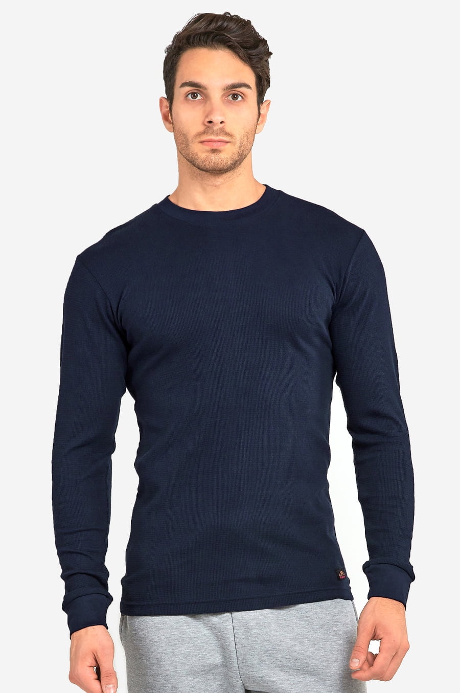 TheLovely Men's Classic Waffle Knit Long Sleeve Thermal Shirt (Blue, L) k8naf