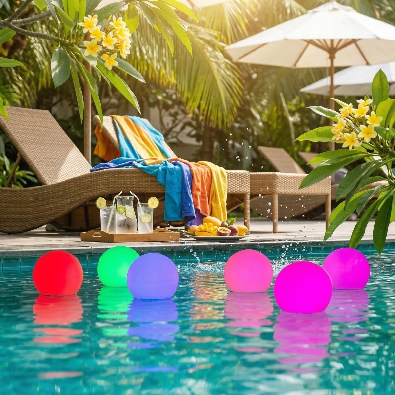 Cakiesky Floating LED Orb Light, Waterproof RGB Color Changing Pool Decor with Remote Control (Multi-color, 3.14 in) fz3q4