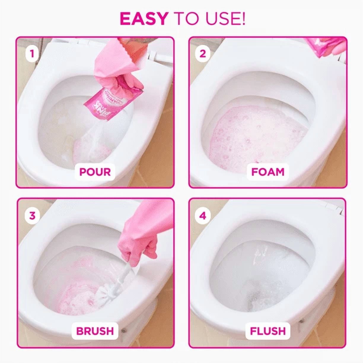 RUGED The Pink Stuff Foaming Toilet Cleaner, Heavy-Duty Stain Remover for Bathroom Maintenance (Pink, 10.5 oz) fa9x5