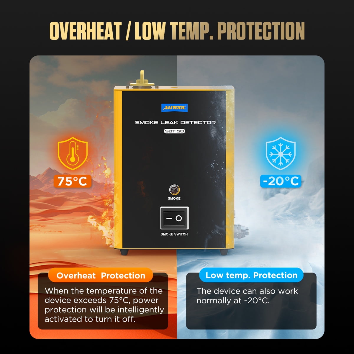 Autool Automotive Smoke Machine EVAP Leak Detector (12V, Portable Diagnostic Tool) hgnh5