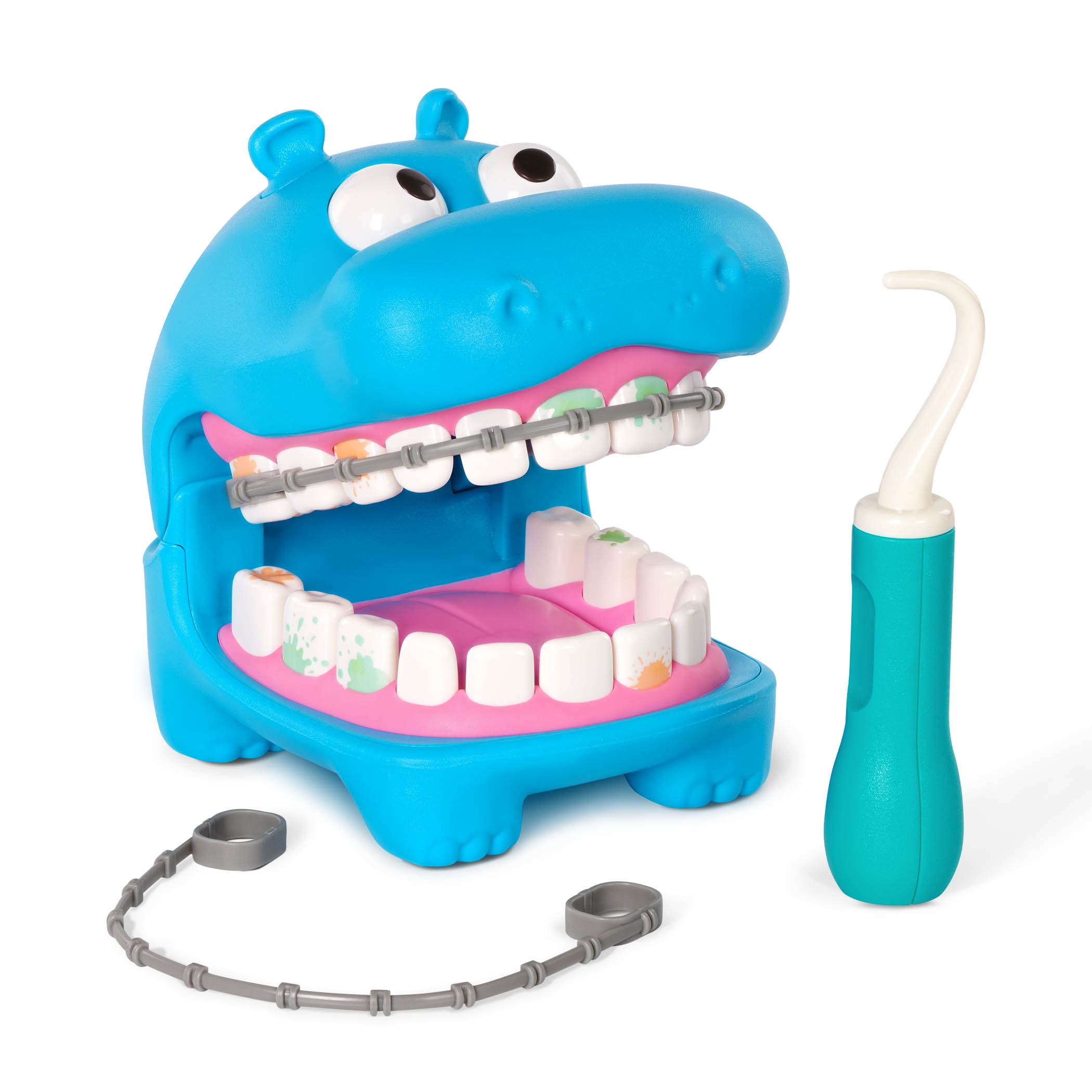 Battat Hippodontist Dentist Pretend Play Set with 15 Accessories (Multi-color, 15 Piece Set) 6ezwq