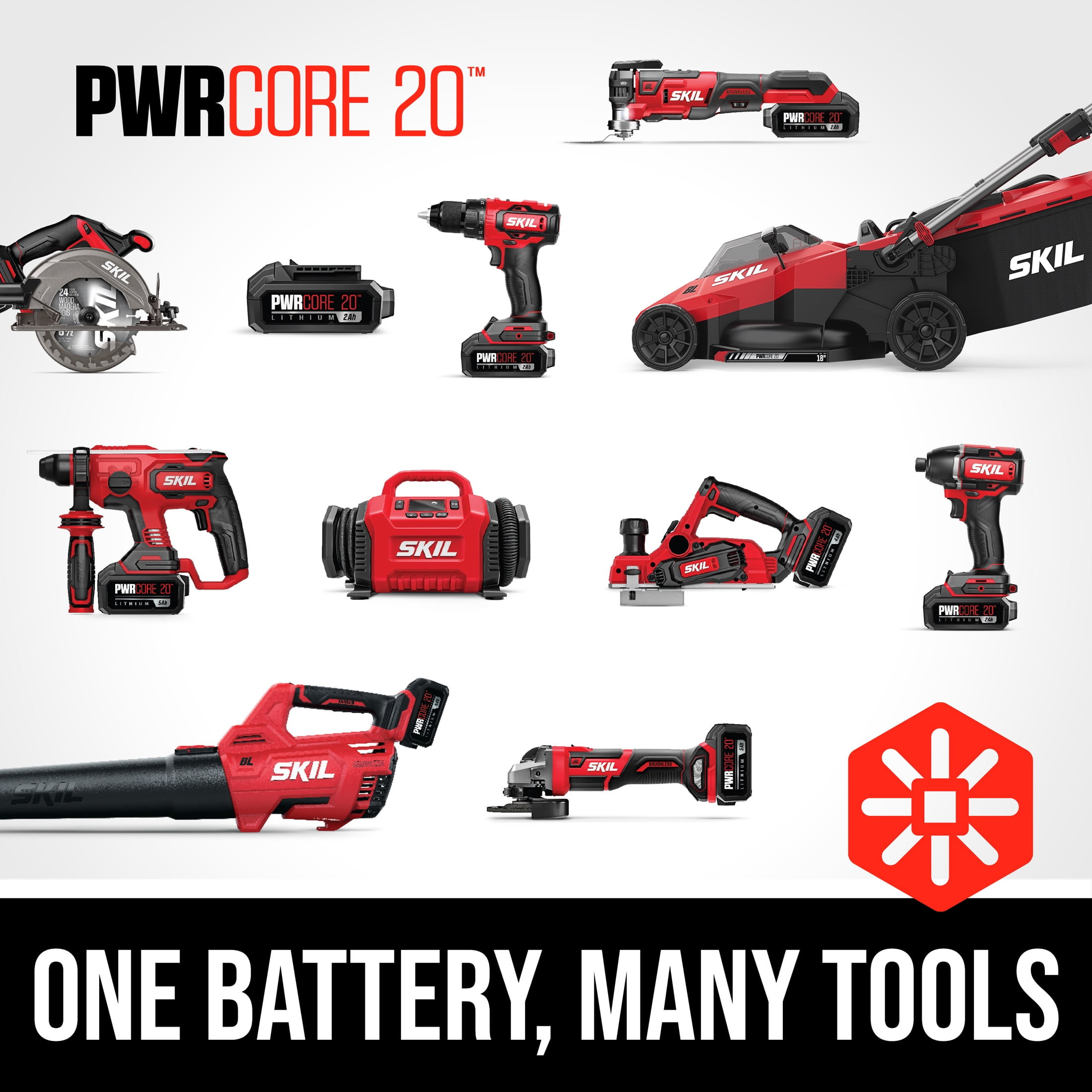 SKIL 20V Brushless Cordless String Trimmer and Leaf Blower Combo Kit (Black/Red, 13 in) hdztw
