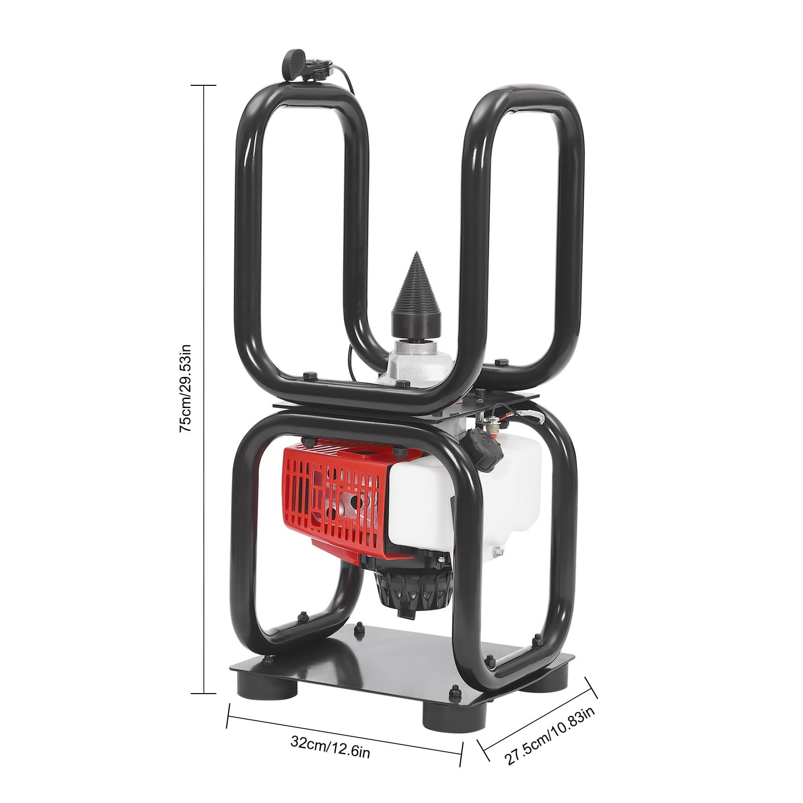 Generic 3.4HP 64CC Gas Powered Log Splitter Cone Drill Firewood Processor (Black, 0.4 gal) vzvqw
