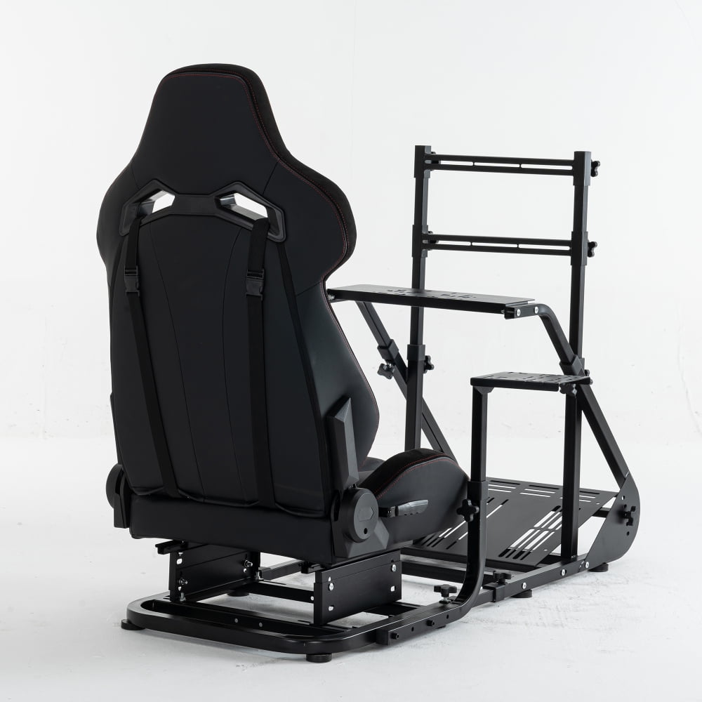 Generic Racing Wheel Cockpit Simulator Stand for Fanatec Thrustmaster Logitech (Black) sfbbc