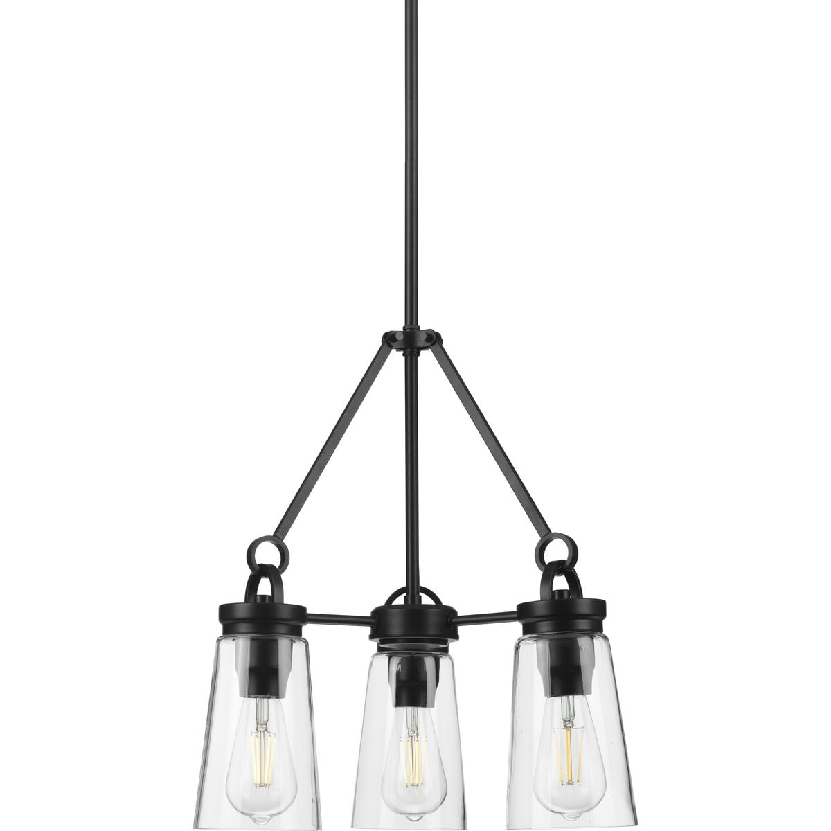 Progress Lighting Stockbrace Three-Light Farmhouse Chandelier (Matte Black, 24 in) x8sca