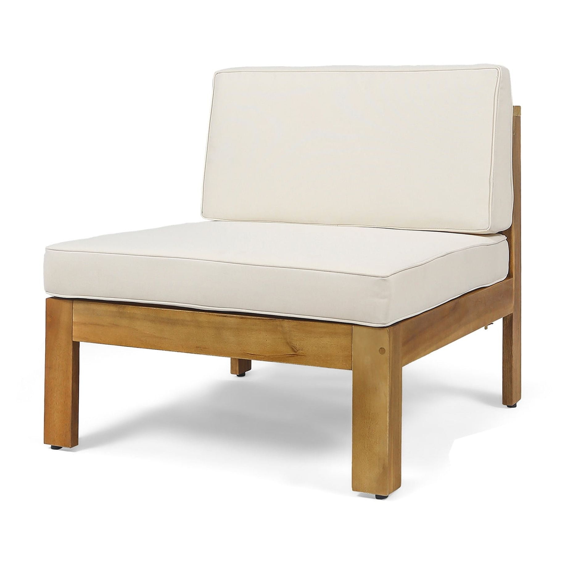 BalconyBliss L-Shape Outdoor Sofa and Coffee Table Set (Beige, 3-Seater) rugut