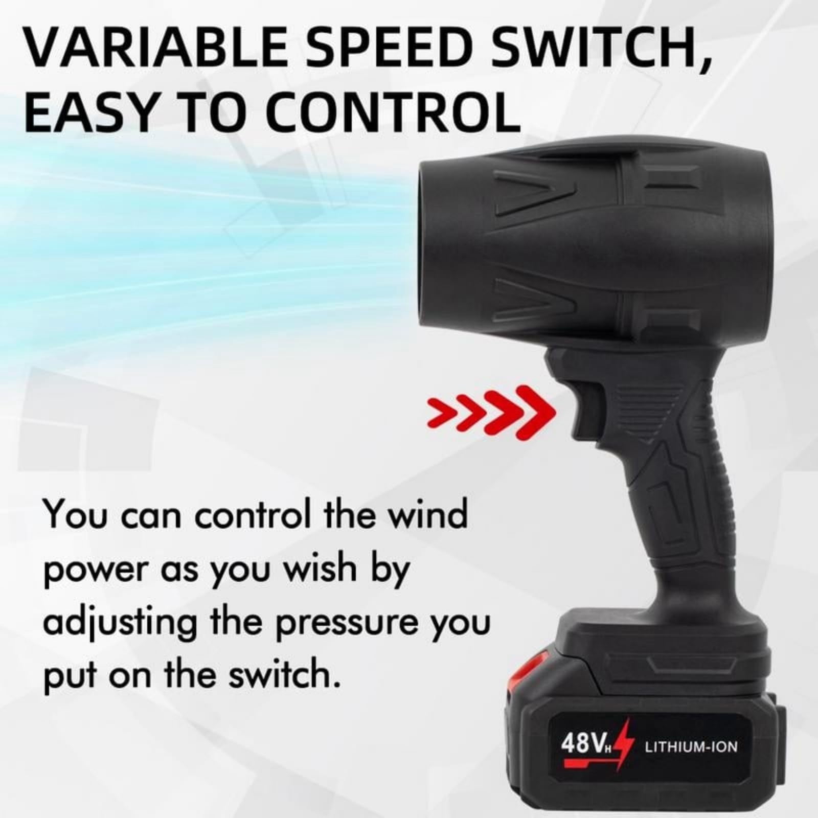 Industries Blower Cordless High-Velocity Air Duster for Car Detailing and Surface Cleaning (Black, 1 Unit) 4pnfs
