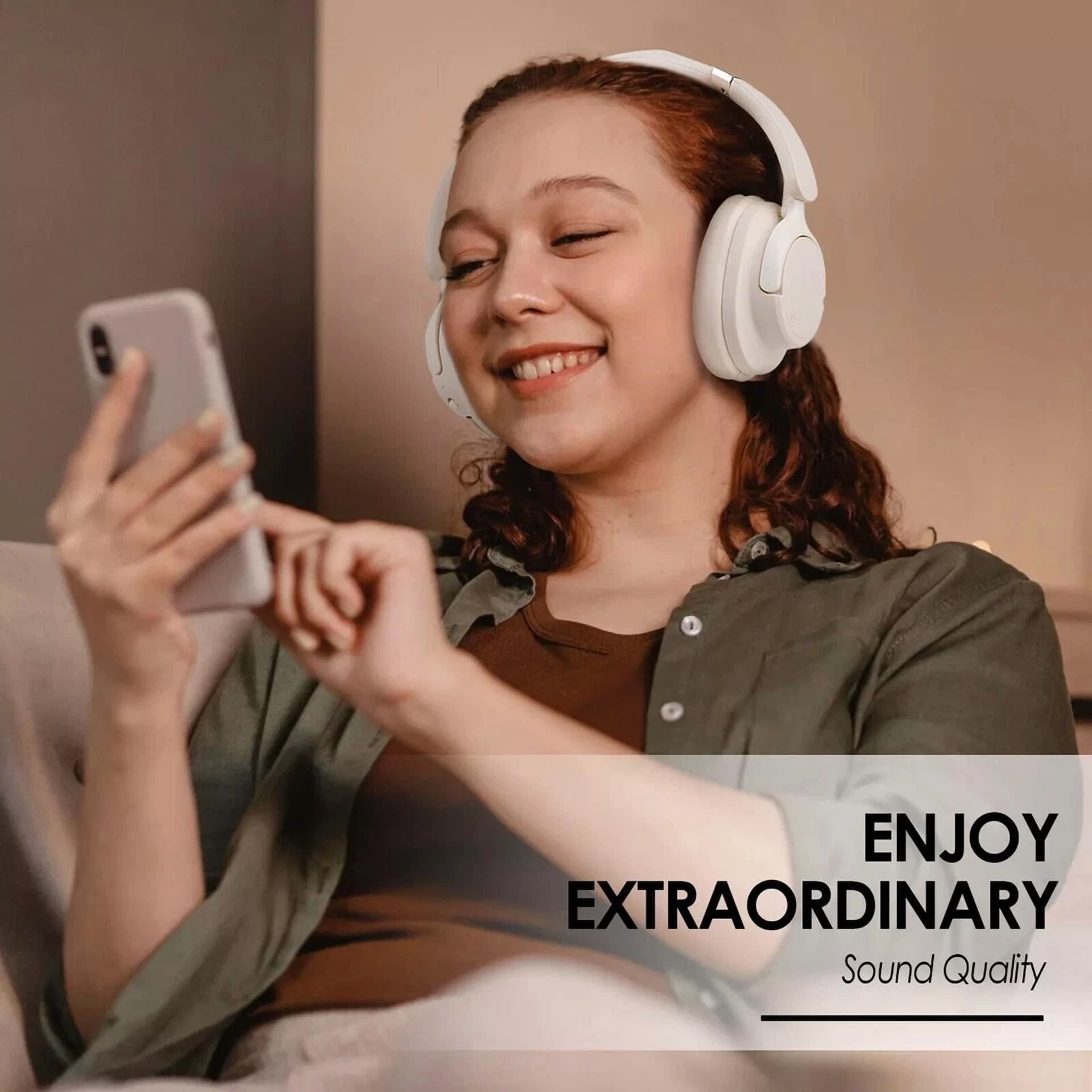 Rhea Wireless Bluetooth Headphones with Active Noise Cancelling (Black, Over-Ear) bhckt