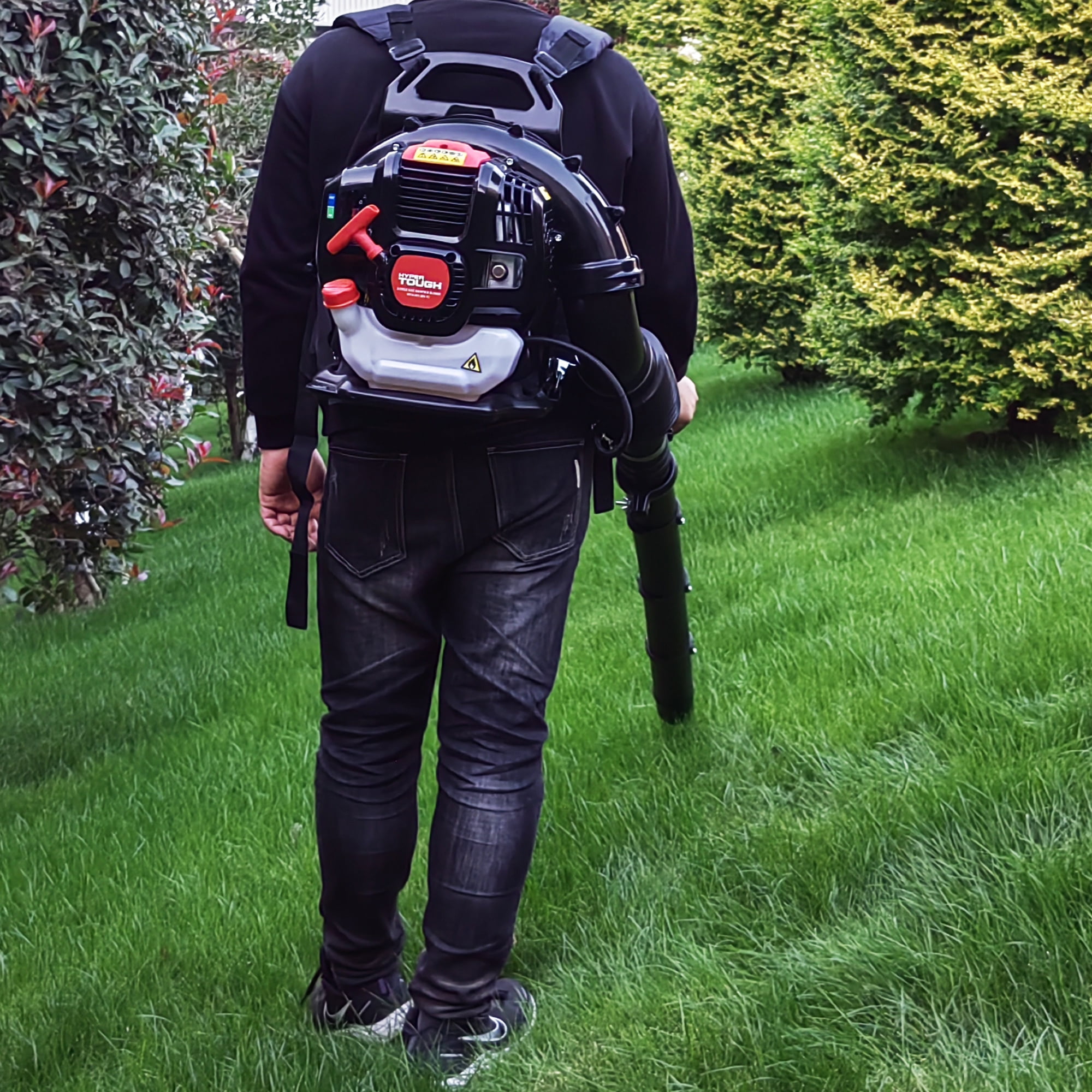 Hyper Tough 53cc 2-Cycle Gas Backpack Leaf Blower (Red/Black, 12.6 in x 66.9 in x 18.1 in) diz7q