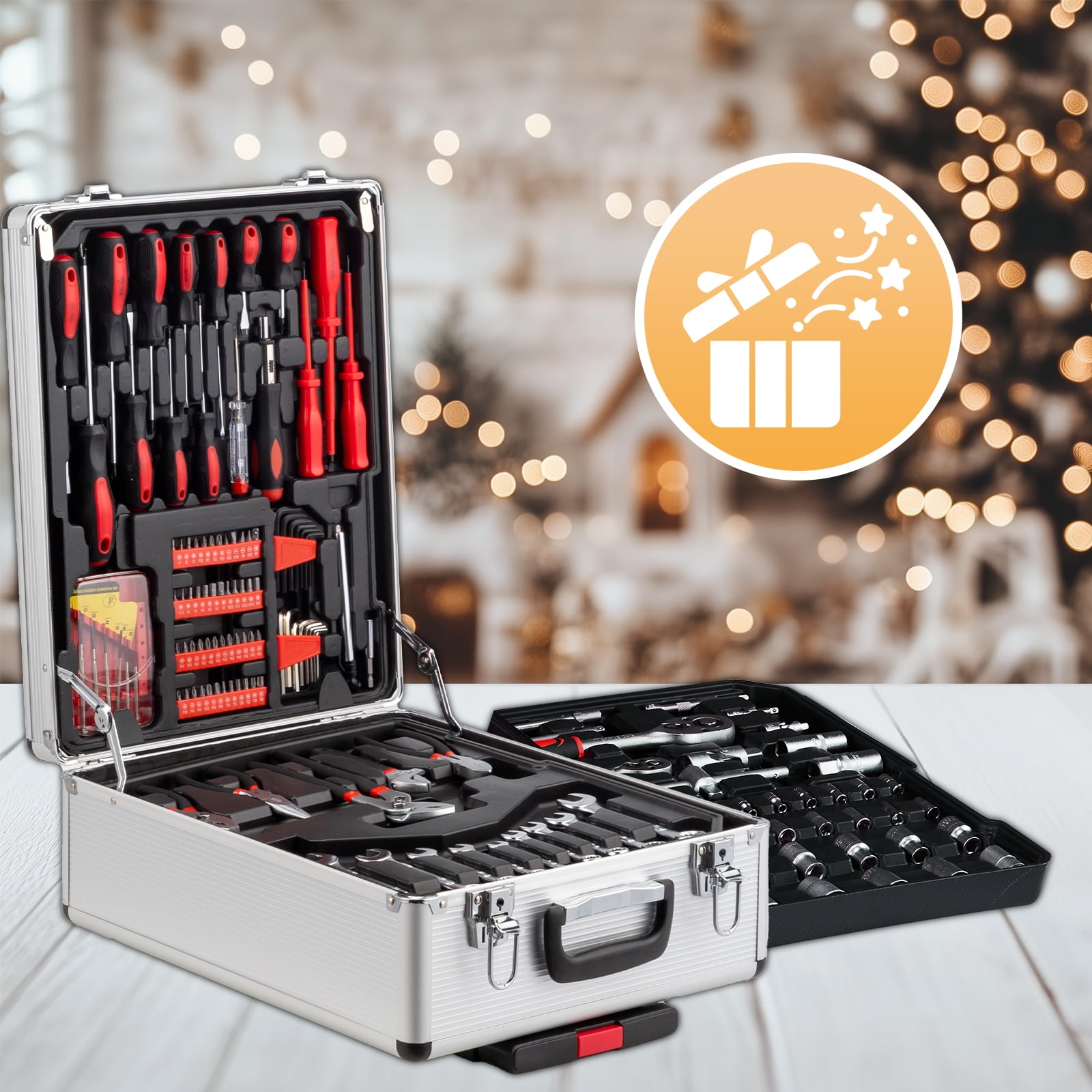 UBesGoo 799-Piece Household Mechanics Tool Set with Rolling Trolley Case (Silver, 799 Pieces) gk1n1