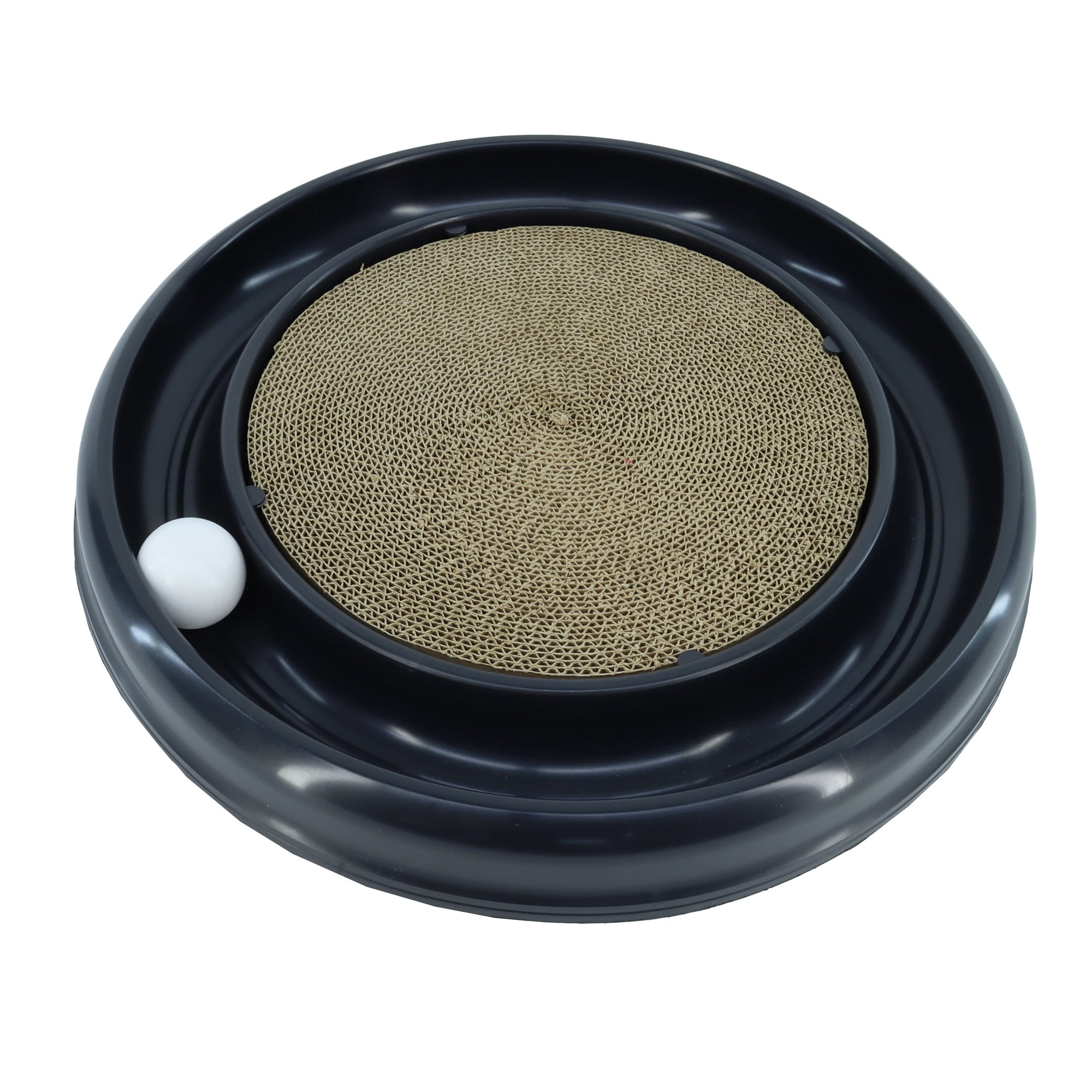Morovilla Turbo Interactive Cat Scratcher Toy with Spinning Ball (Blue, 16 in) k5j0d