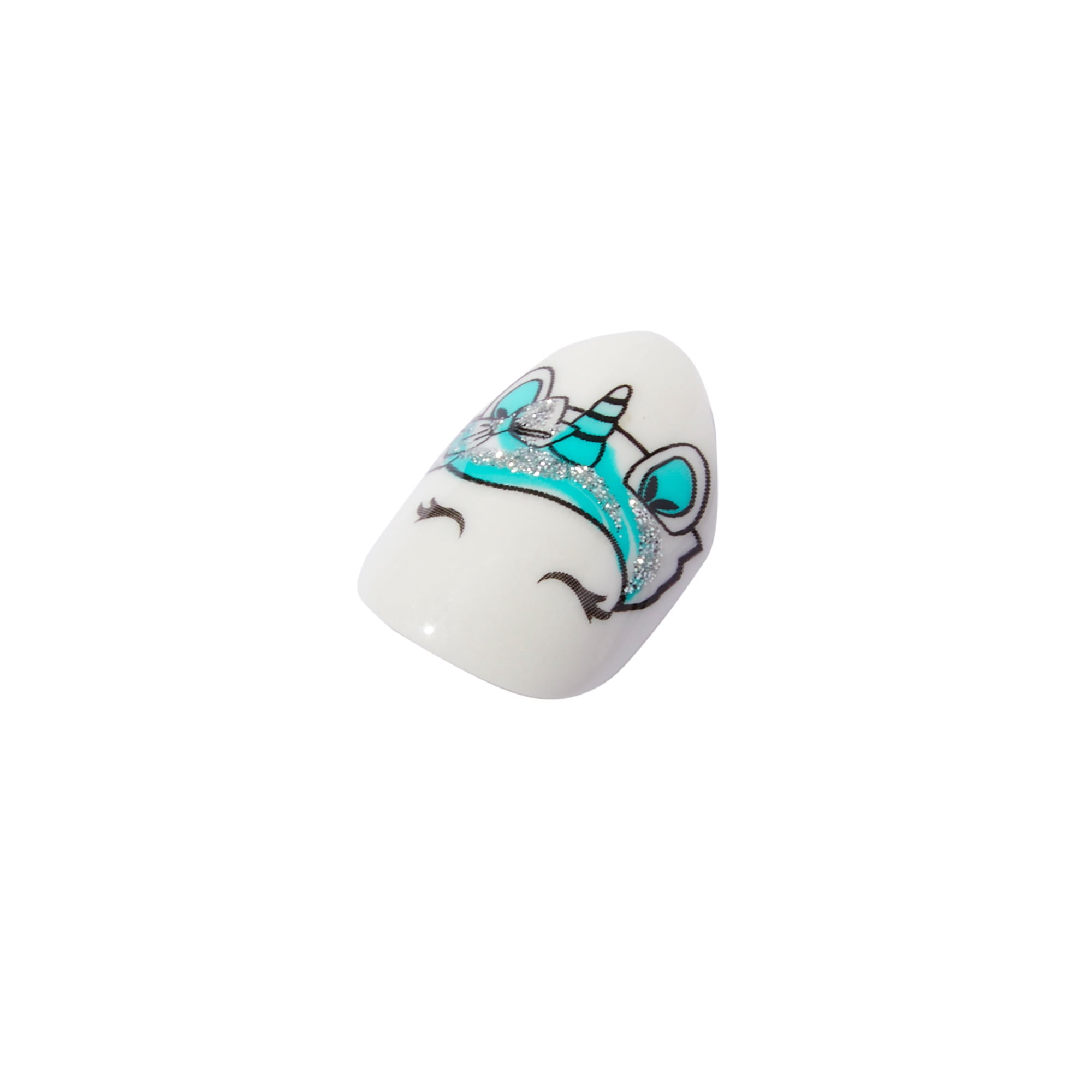 Claire's Press-on Nails Almond Shape Sparkly Aqua Blue (24-Pack) wnrej