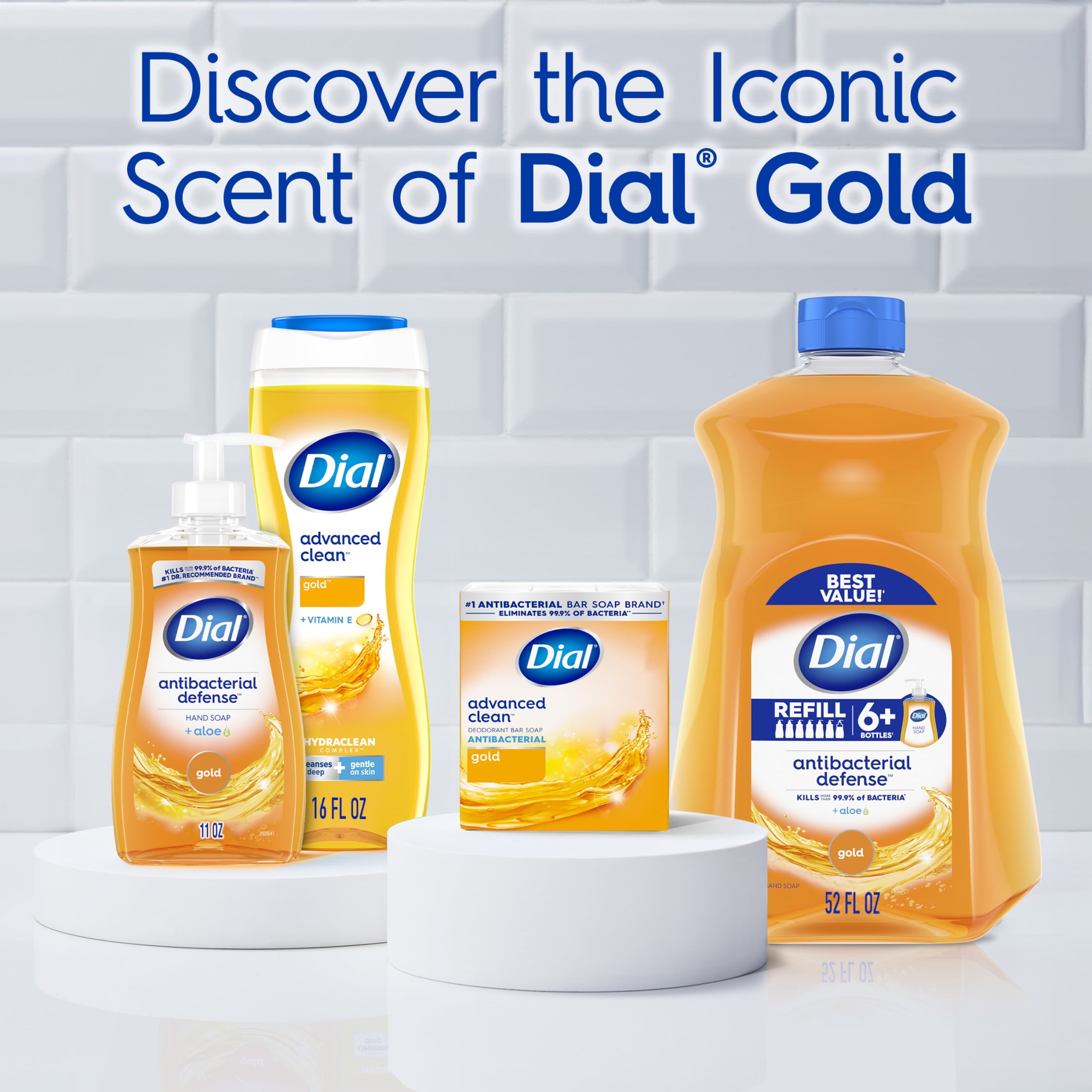 Dial Antibacterial Deodorant Bar Soap, Advanced Clean Deep Cleansing Formula (Gold, 4 Bars, 4 oz each) l63ag
