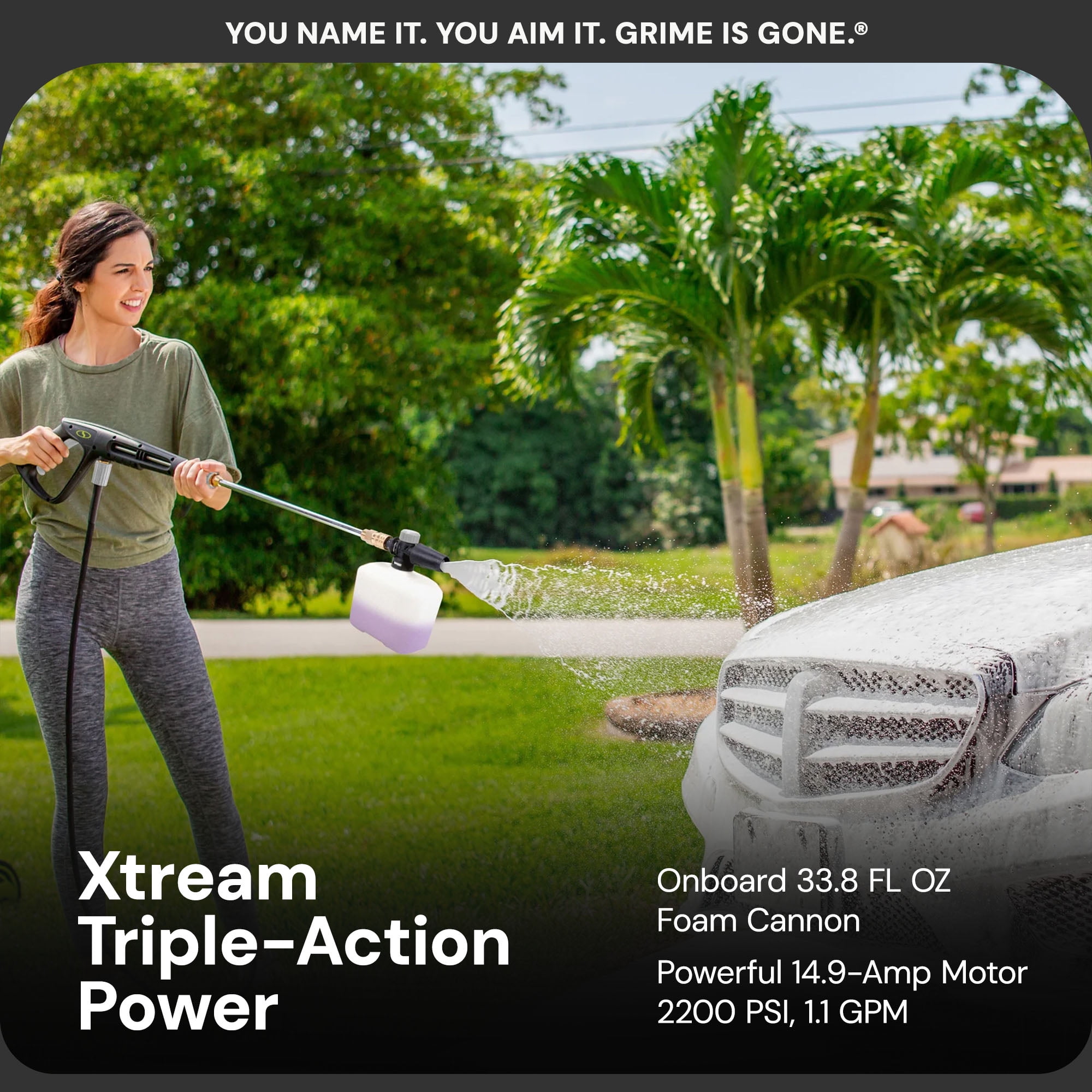 Sun Joe 2200 PSI Electric Pressure Washer, High-Pressure Cleaning System (2200 PSI, 1.1 GPM) ix2pv