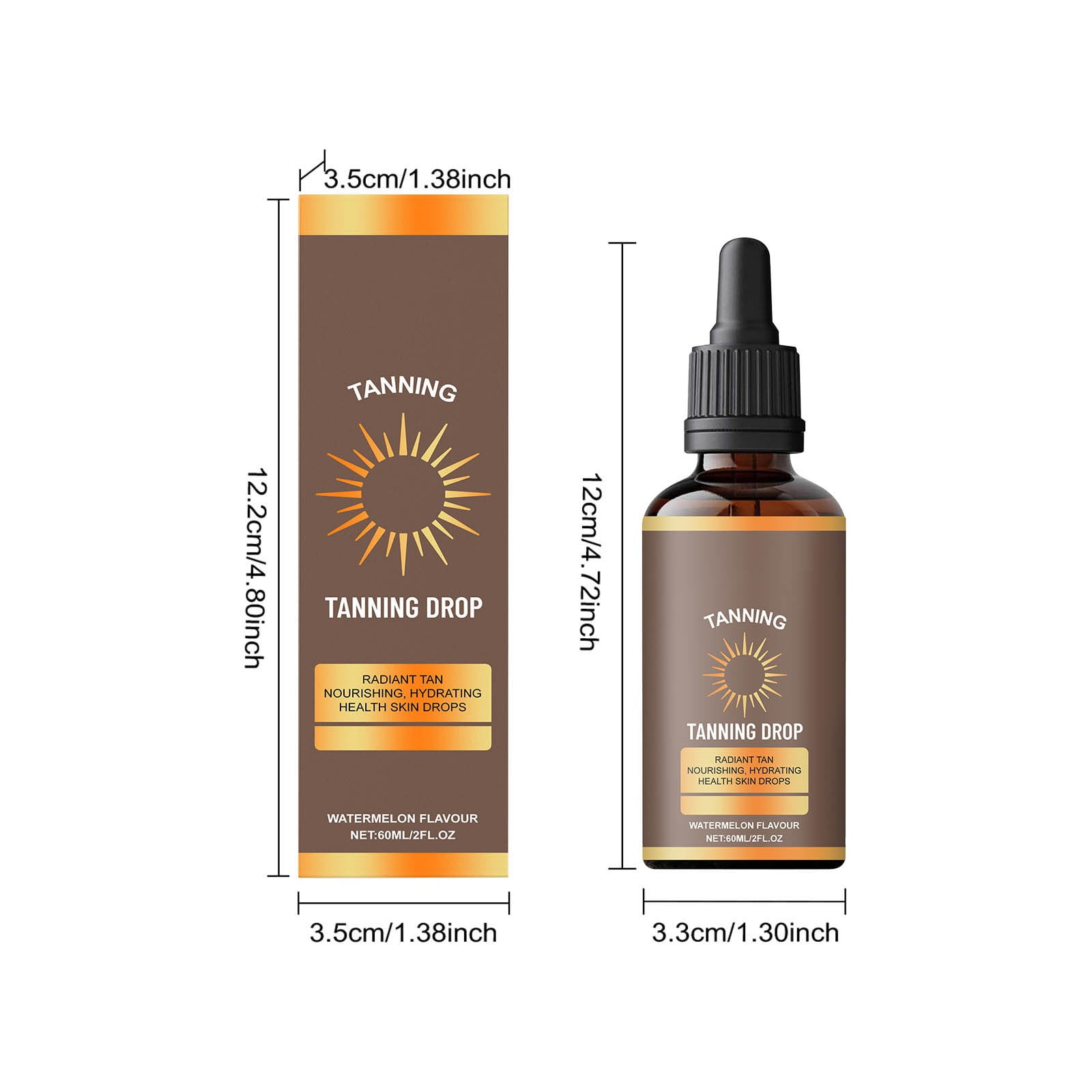 Viwoeim Watermelon Self Tanning Drops, Natural Bronzed Glow Face and Body Tanning Solution (2 oz) 9mxyv