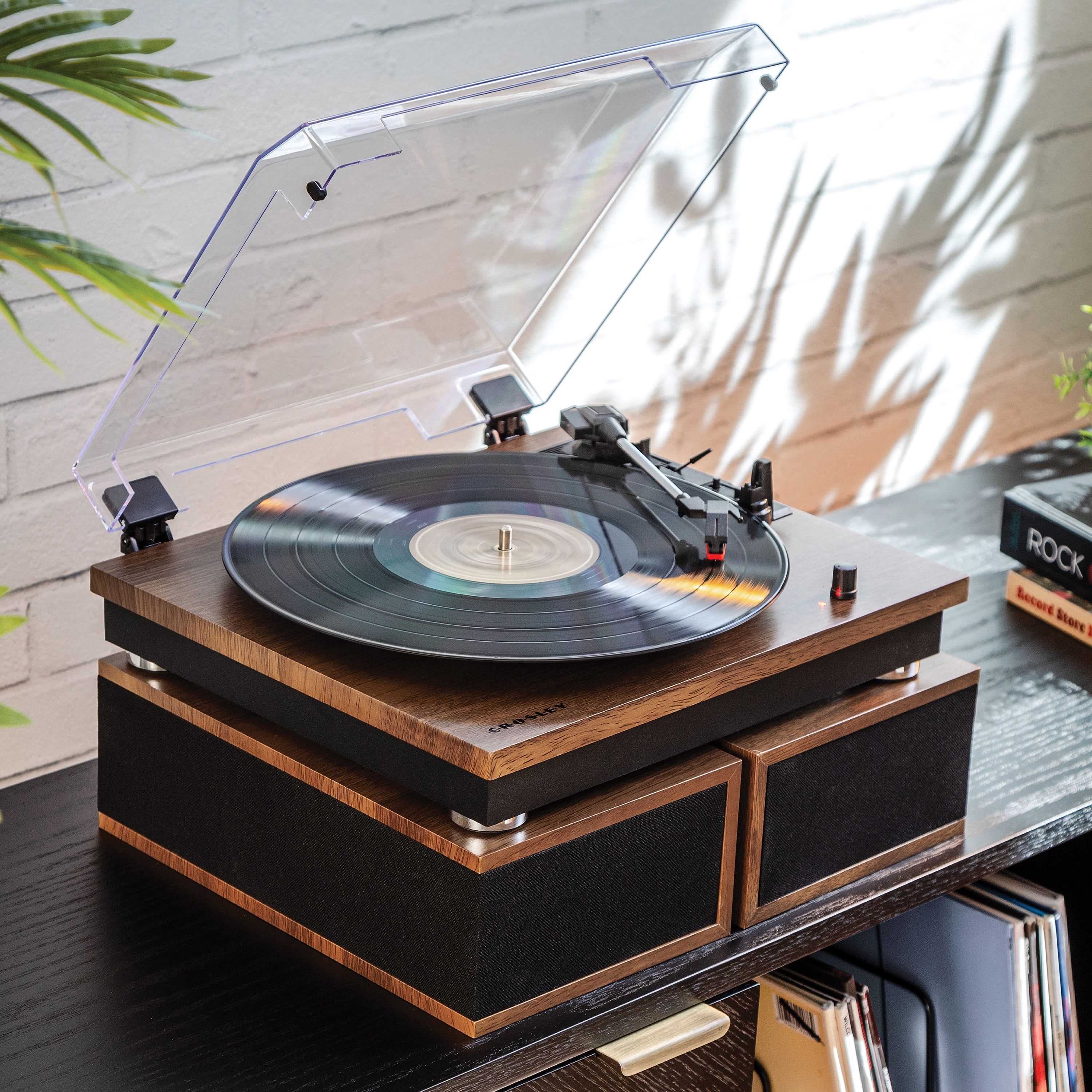Crosley Riff Bluetooth Vinyl Record Player with Speakers (3-Speed Turntable, 6 Modular Layouts) x6qj5