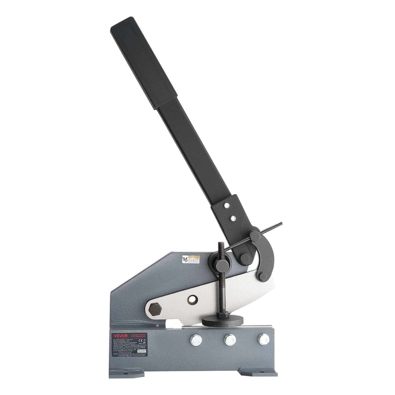 VEVOR Sheet Metal Shear, Heavy Duty Manual Plate Cutter with Extended Handle for Steel, Copper, and Aluminum (Grey, 6 in) dynvg