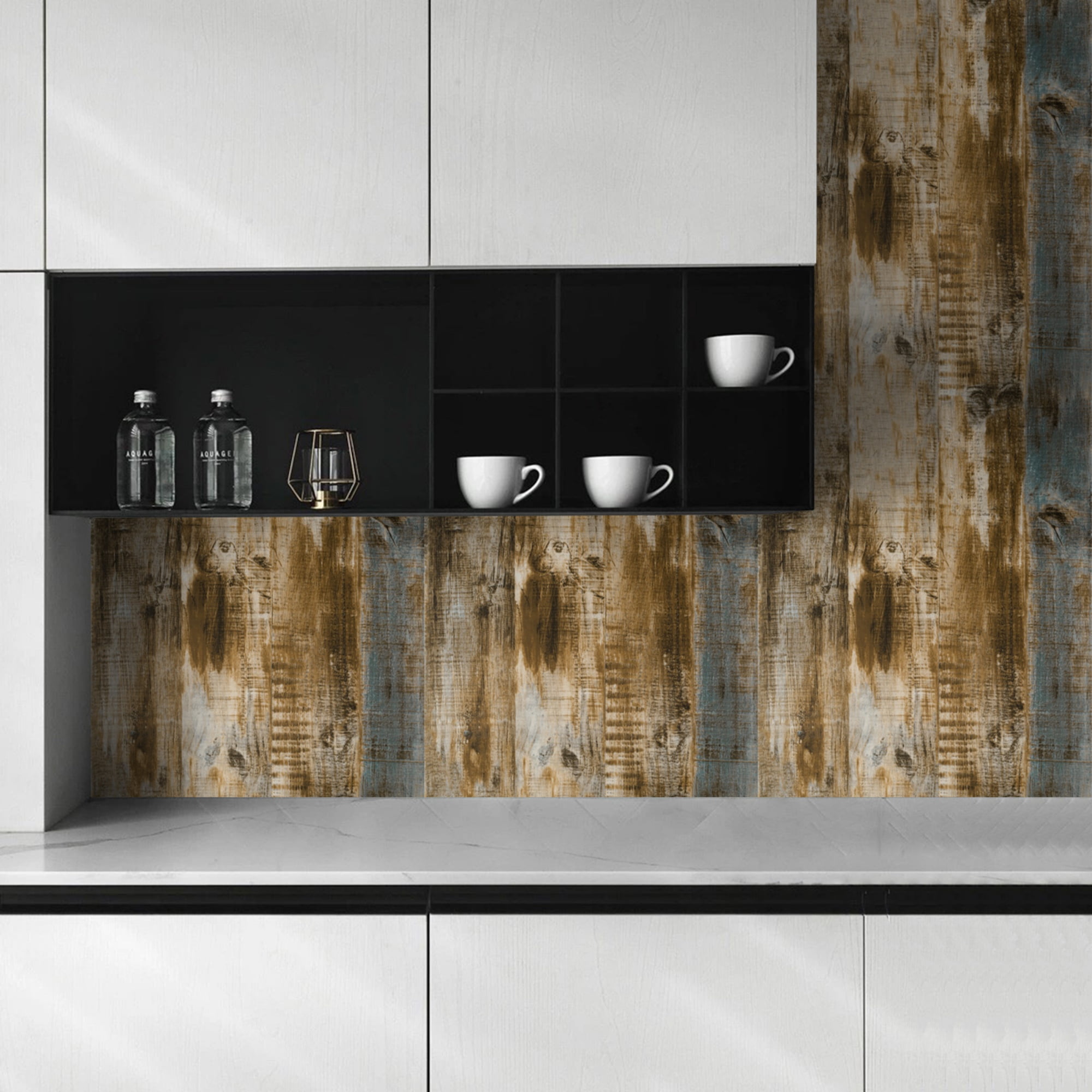 Abyssaly Wood Grain Peel and Stick Wallpaper, Waterproof Self-Adhesive Decorative Contact Paper for Home Decor (Brown, 17.7 in x 118 in) wmhb9