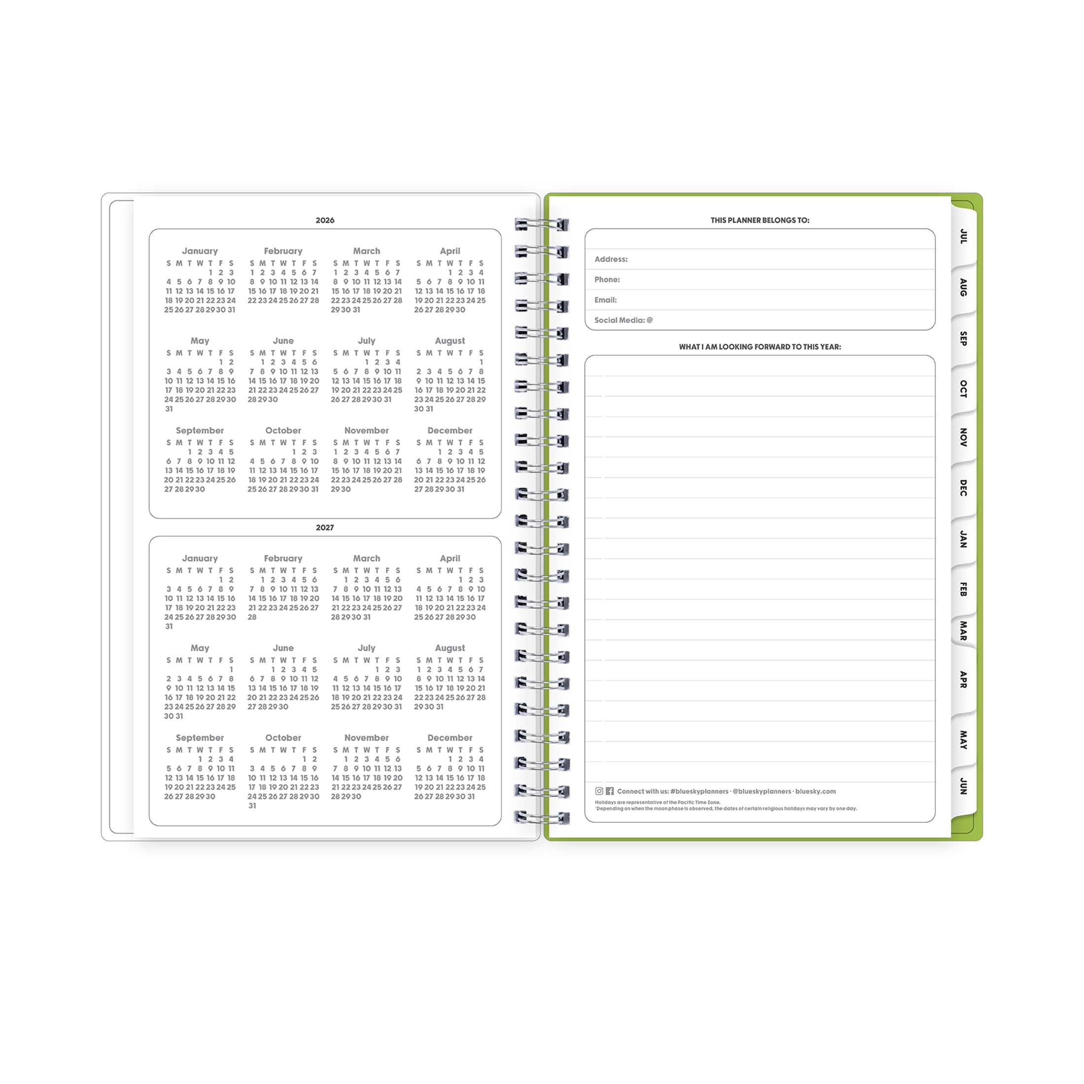 Blue Sky Gen Z Academic Planner, 15-Month Weekly & Monthly Organizer (Slime Green, 5 in x 8 in) 3j9y8
