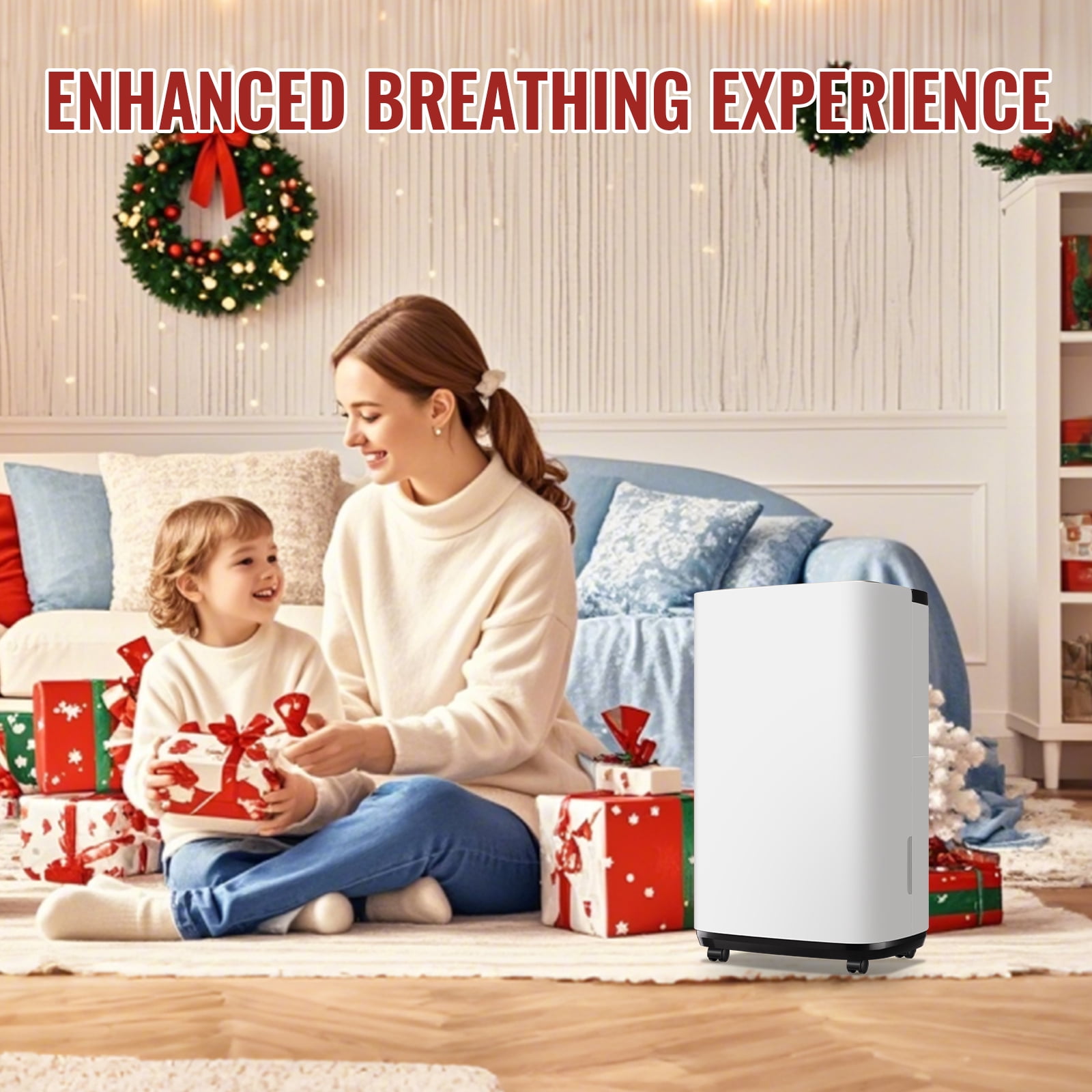 WANAI 30 Pint Dehumidifier for Large Spaces (White, 0.58 gal) hwav5