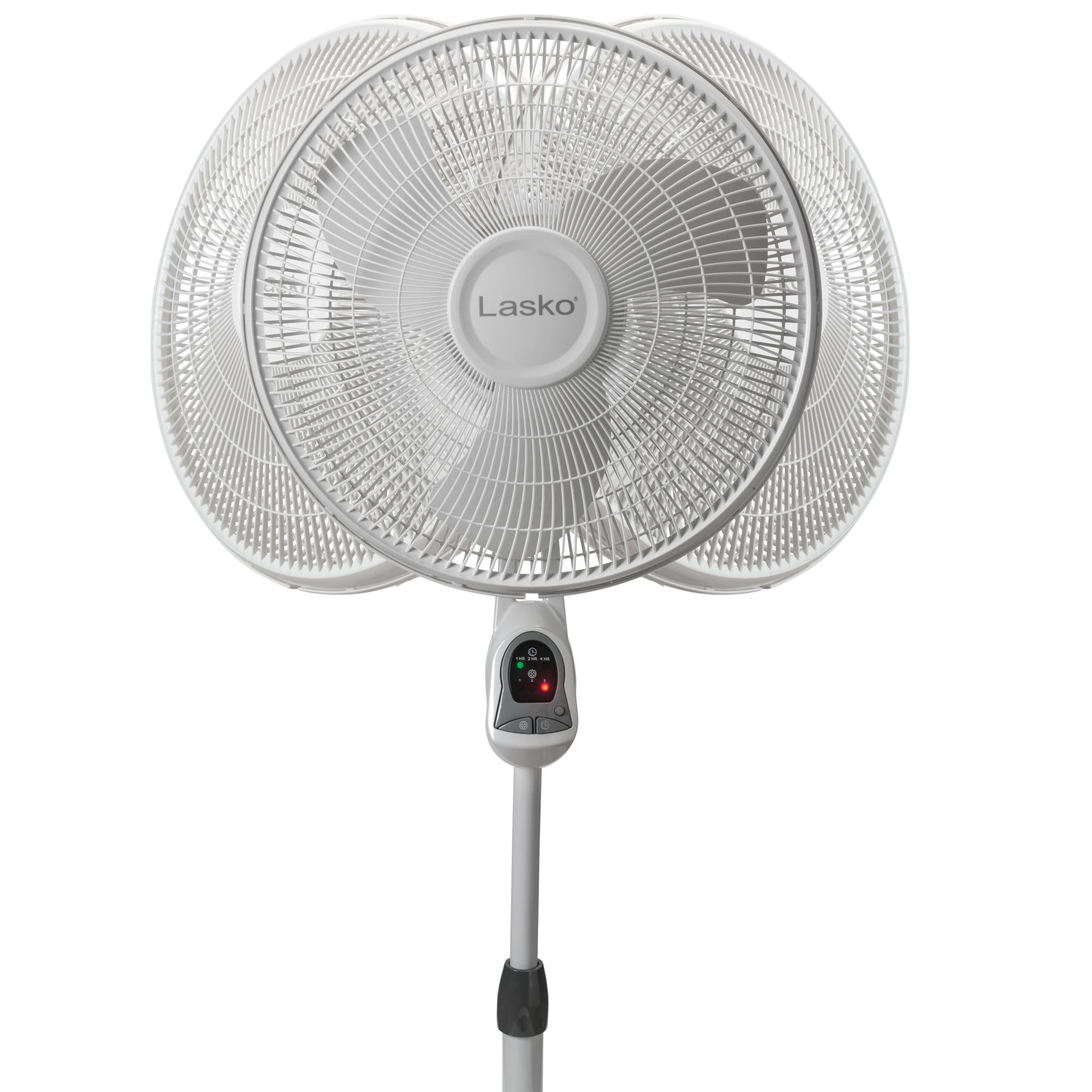 Lasko 16-inch Quiet Oscillating Pedestal Fan with Remote Control and Adjustable Height (White, 16 in) 7czh8