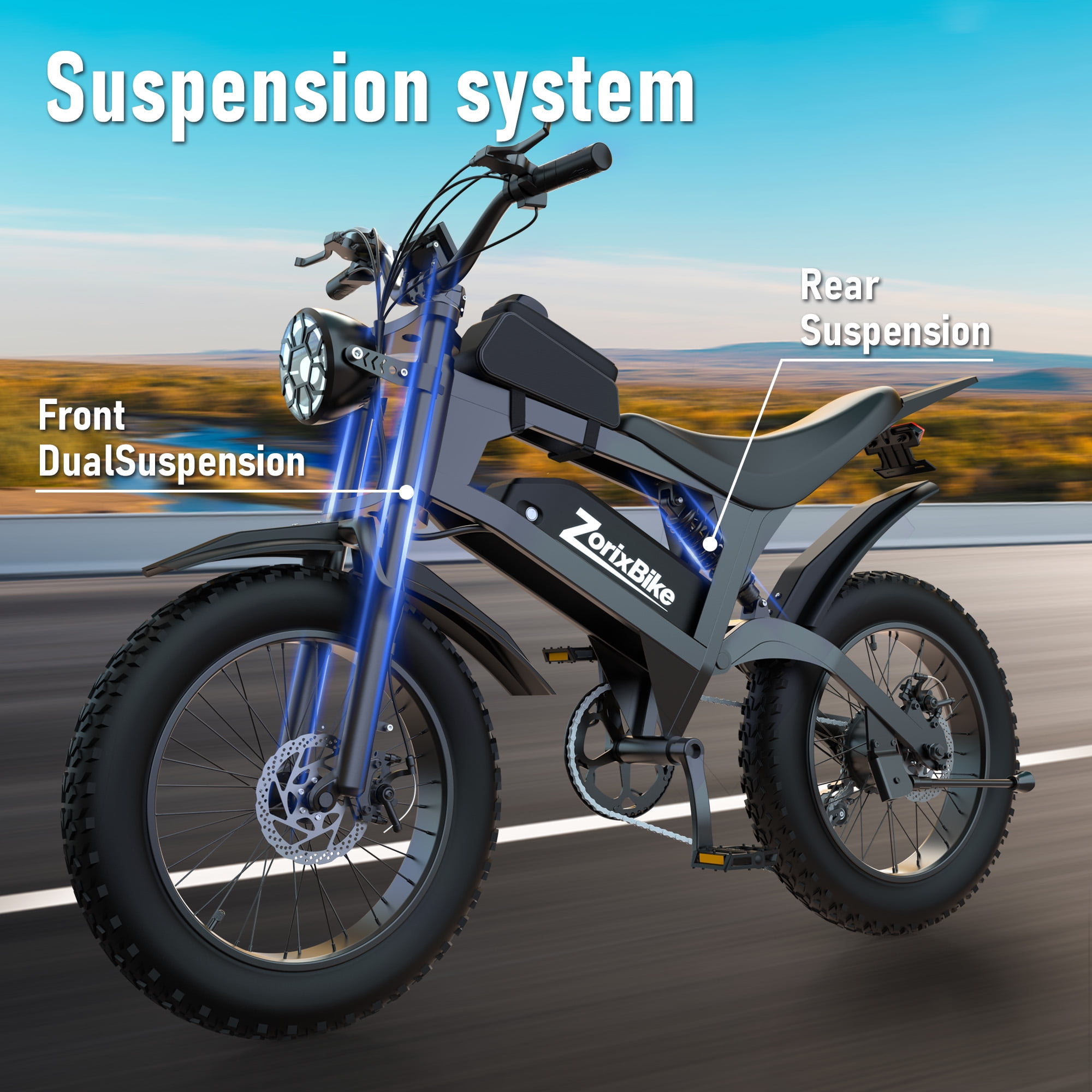 Loonfat R8 Electric Mountain Bike, 1500W Motor, 20 in x 4 in Fat Tire Ebike, 48V UL2849 Certified (Black, One Size) he7mm