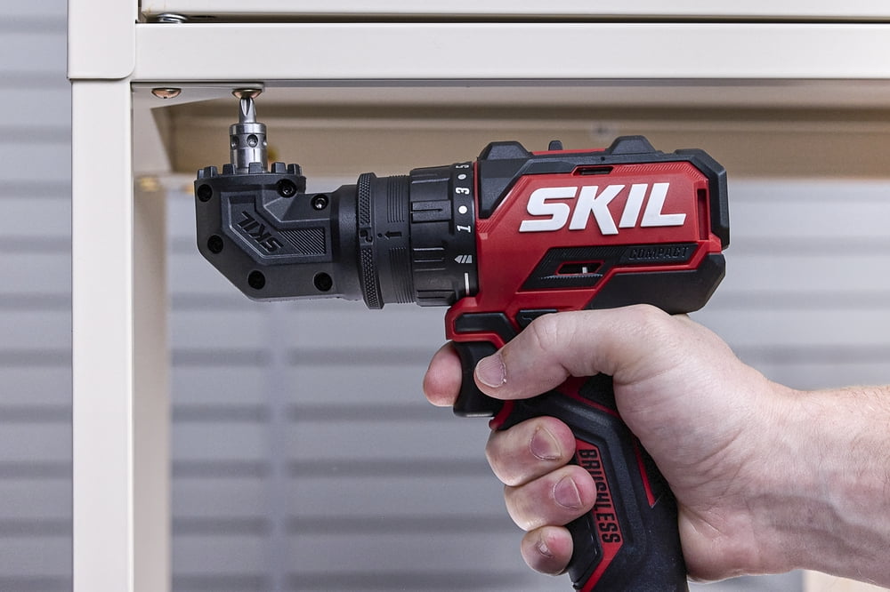 SKIL Brushless 20V Compact Multi-Head Drill Driver Kit (Red, 4-Attachment Set) yqdxn