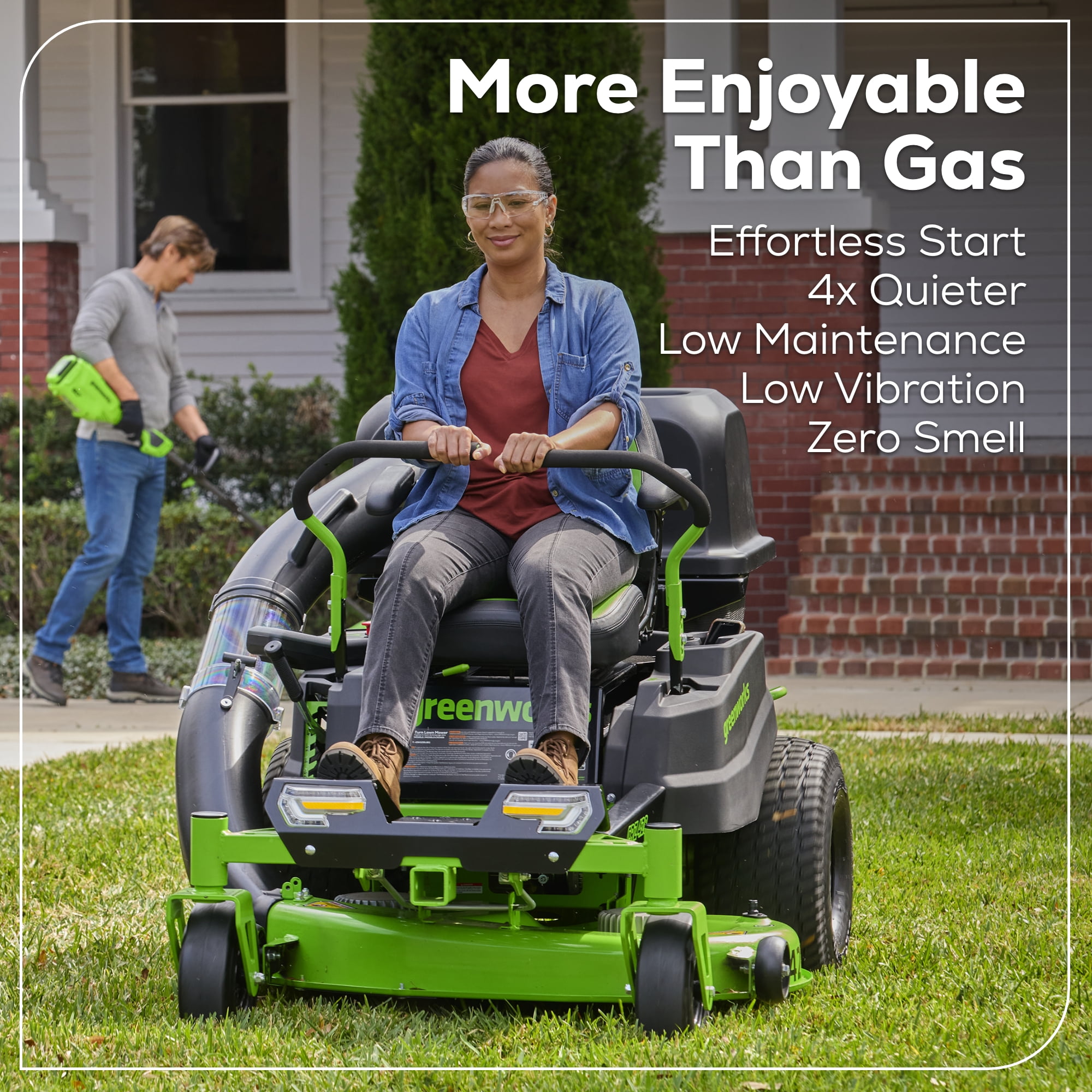 Greenworks 60V 42 in. Cordless Crossover-Z Zero Turn Riding Lawn Mower (6 Batteries, 1 Charger) v0zhx