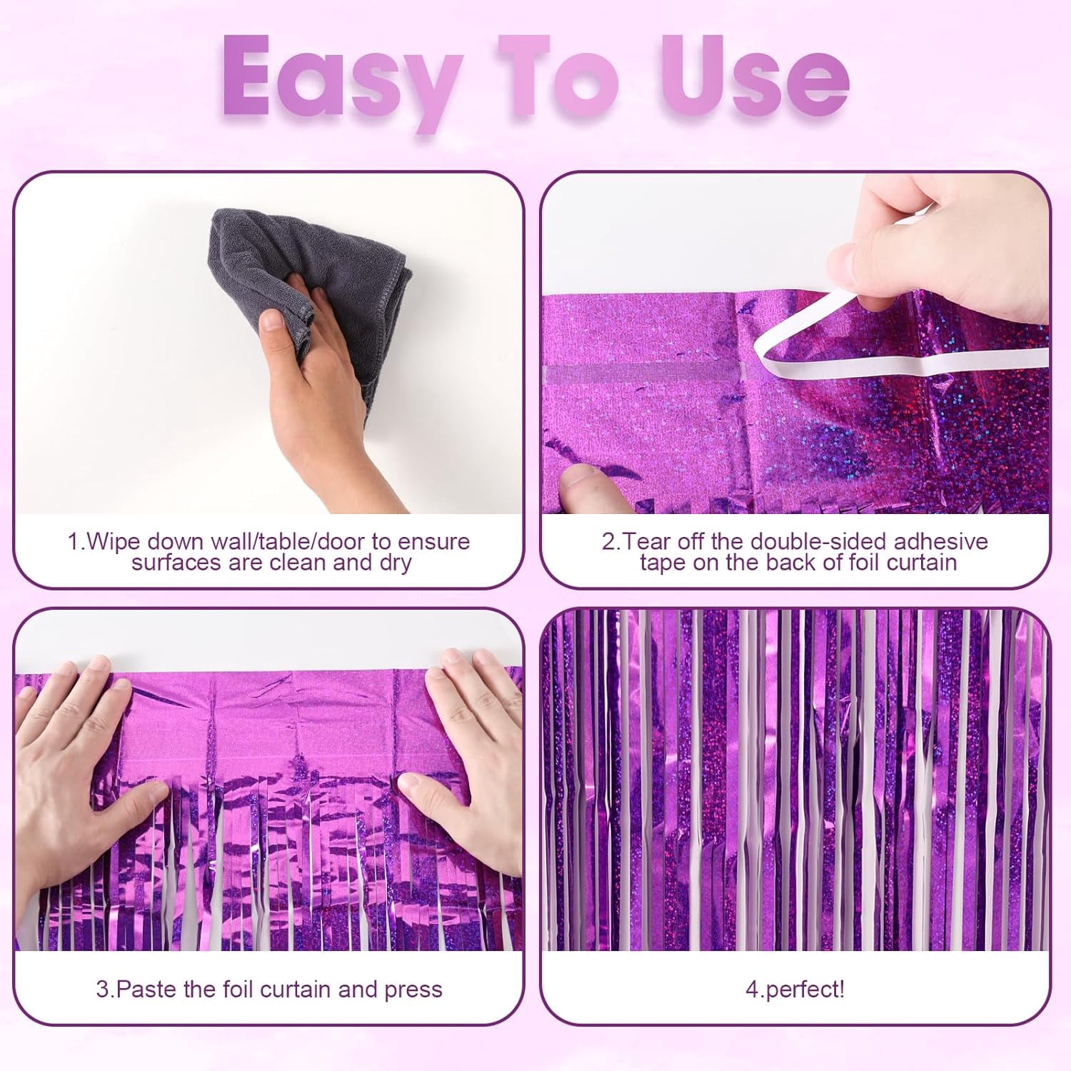 XIHAMA Gold Foil Fringe Backdrop Curtains, Tinsel Streamers for Party Decorations (3 Pack, 3.3 ft x 8.2 ft) e283m