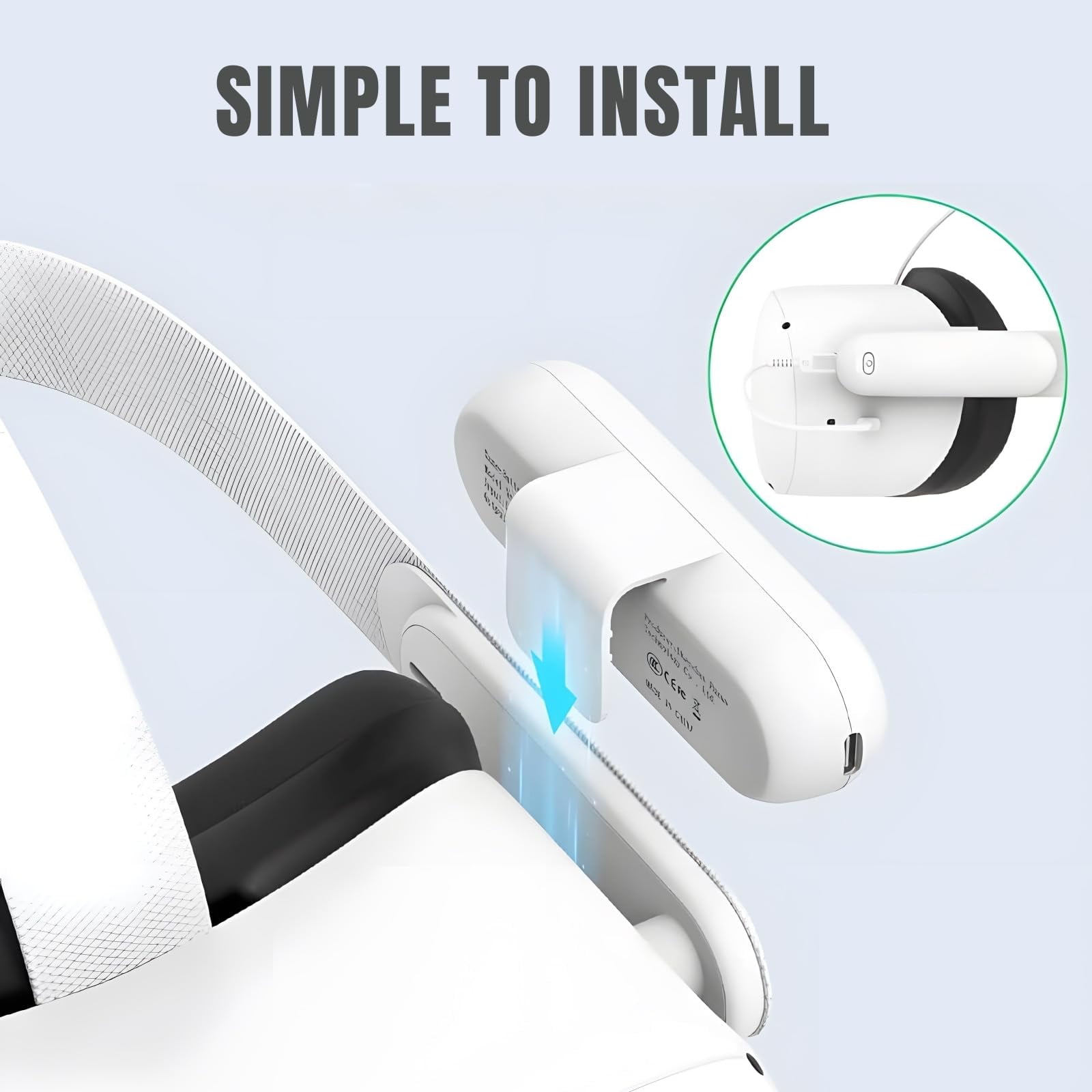 Prociv VR Headset Battery Pack for Meta Quest 3S/3/2, Portable Fast Charging Extended Power Bank (4.2 oz) t5kks