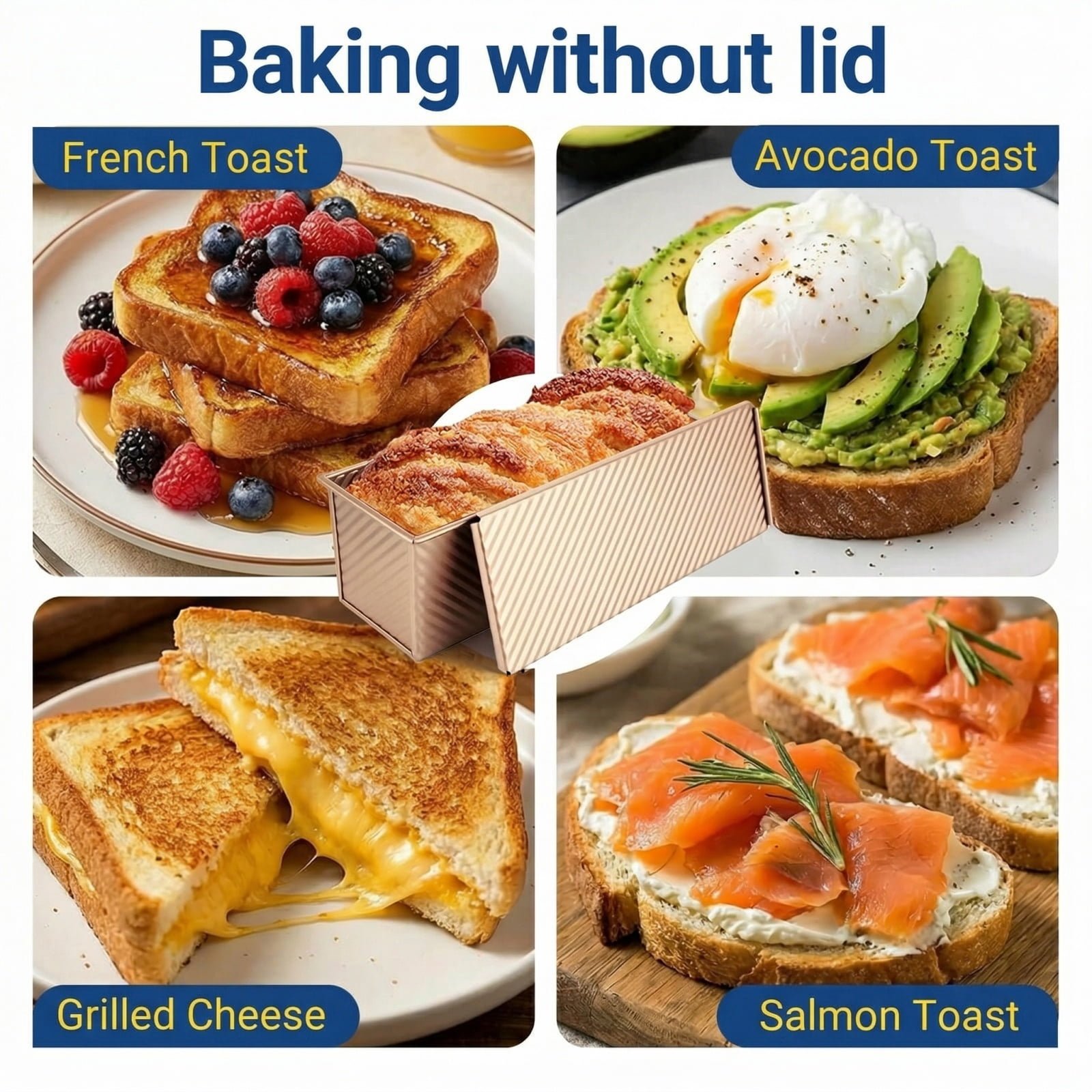 LYLHZRMDGC Pullman Bread Loaf Pan with Lid (Gold, 2.2 lb) hkb8p