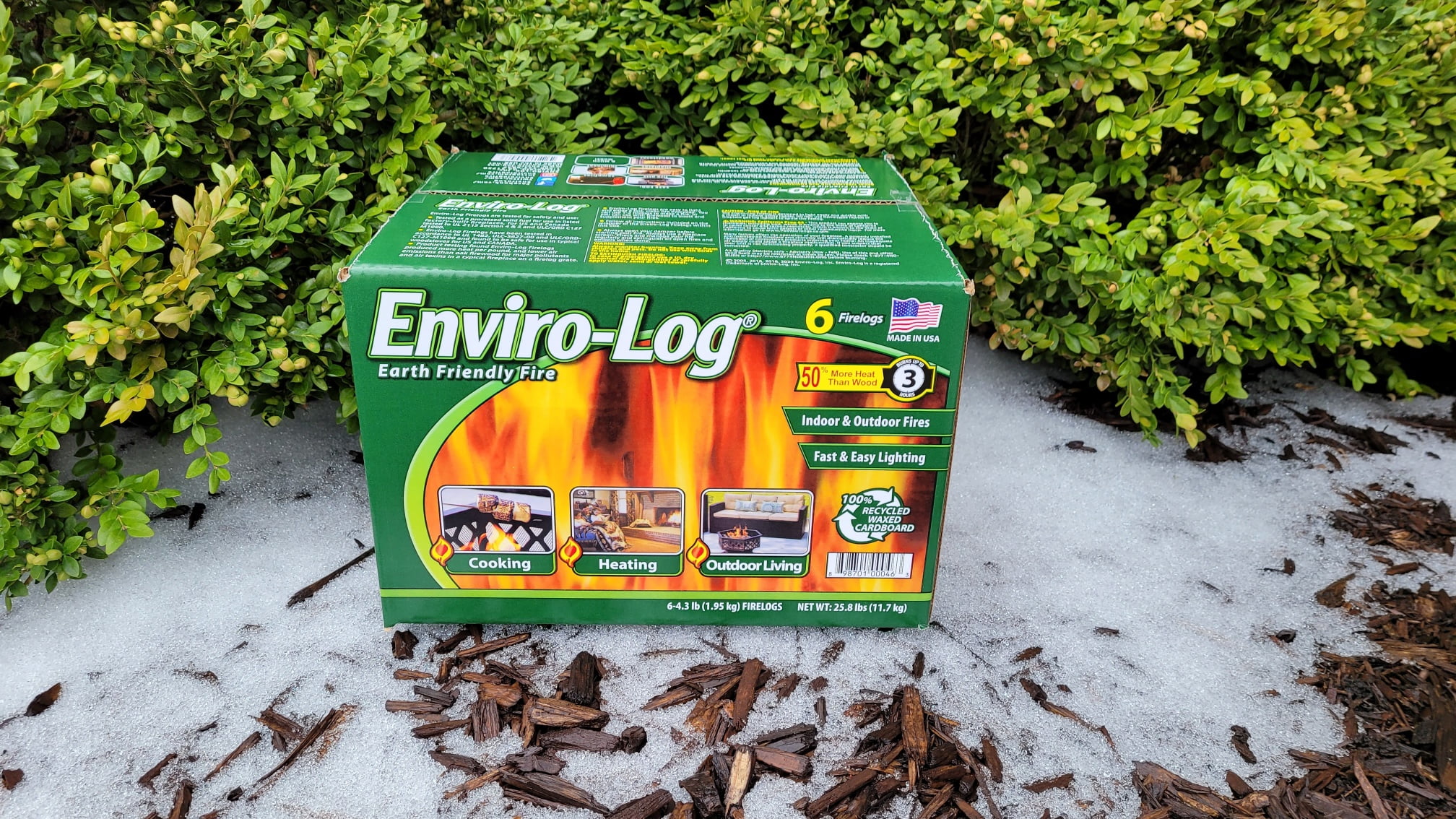 Enviro-Log Indoor and Outdoor Fire Logs, Clean-Burning Recycled Material (6 Count, 4.3 lb Each) gt8pj