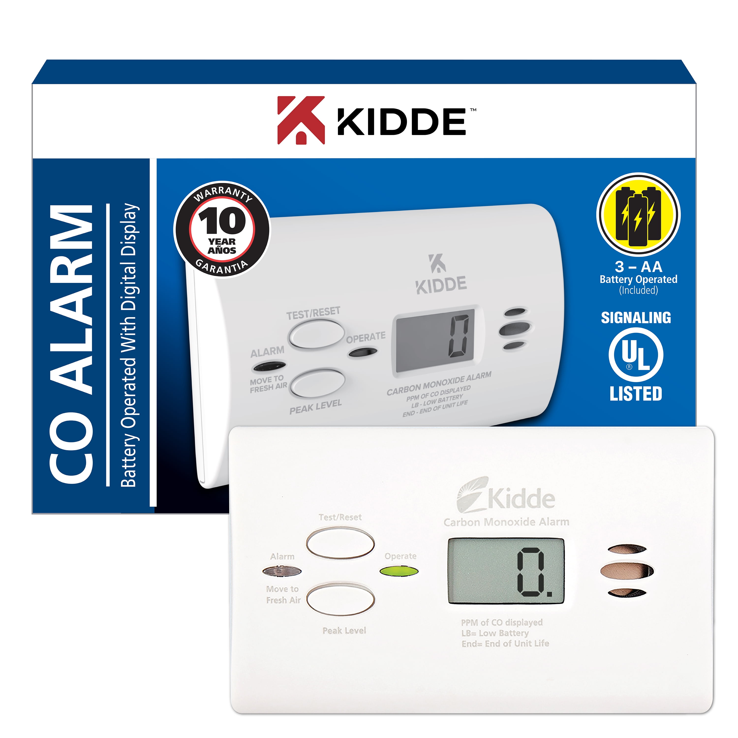 Kidde Carbon Monoxide Alarm with Digital Display (2 Pack) zp8yi