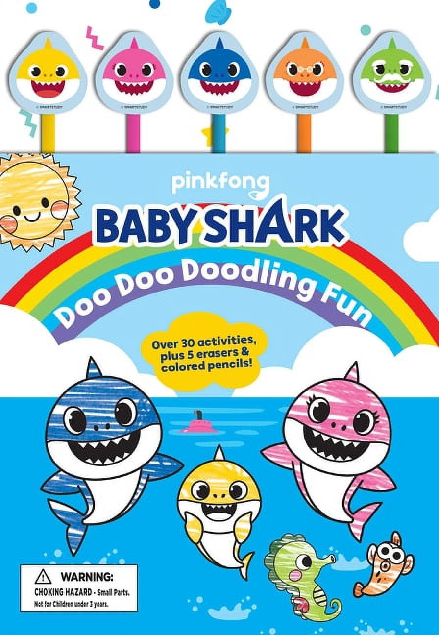Pinkfong Baby Shark Doo Doo Doodling Fun Activity Book with Pencil Toppers (64 Pages) xco6i