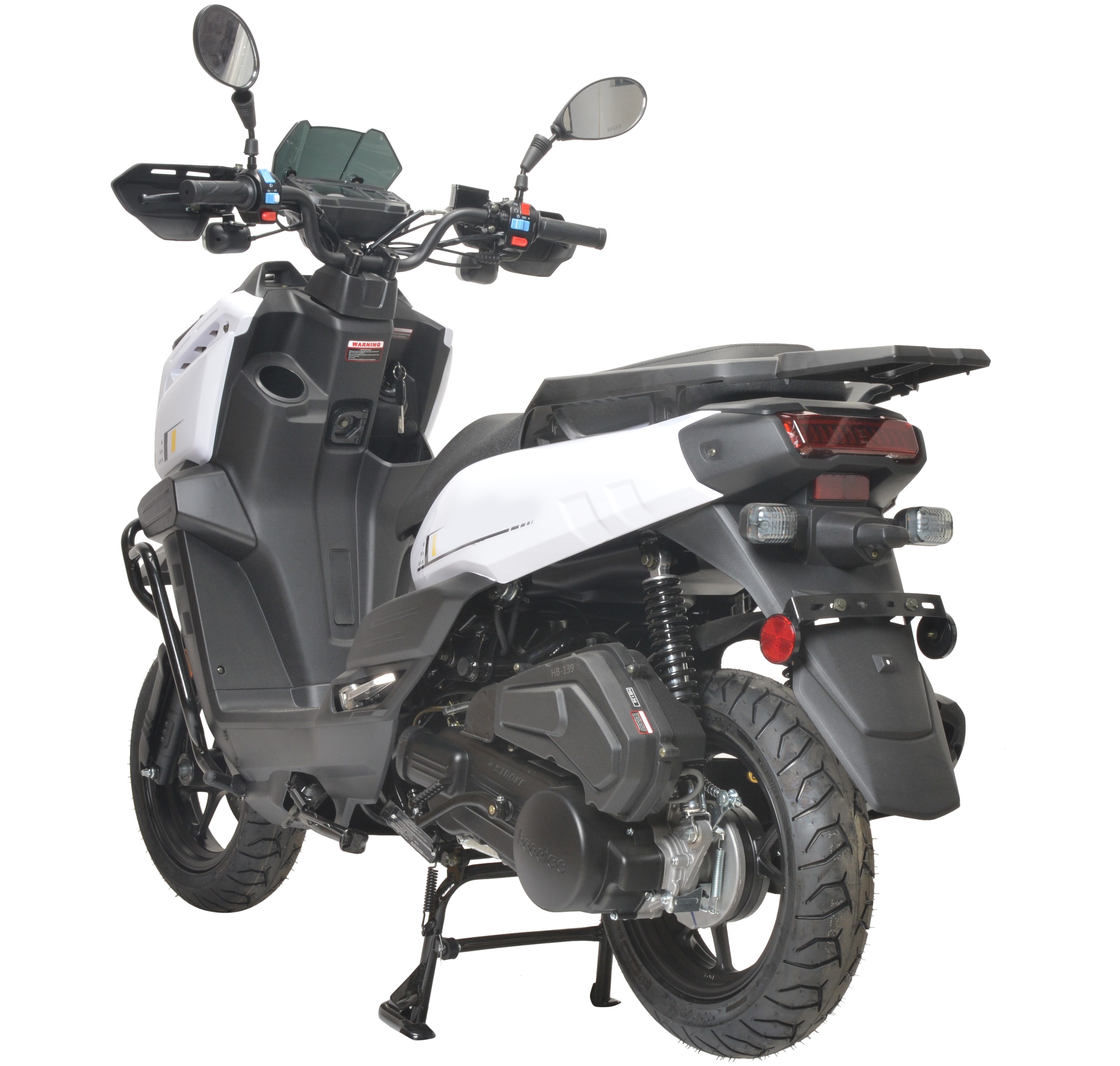 HHH Tank 150 Moped Gas Scooter 150cc Automatic Motorcycle for Adults (White, 12 in Wheels) 9fdzi