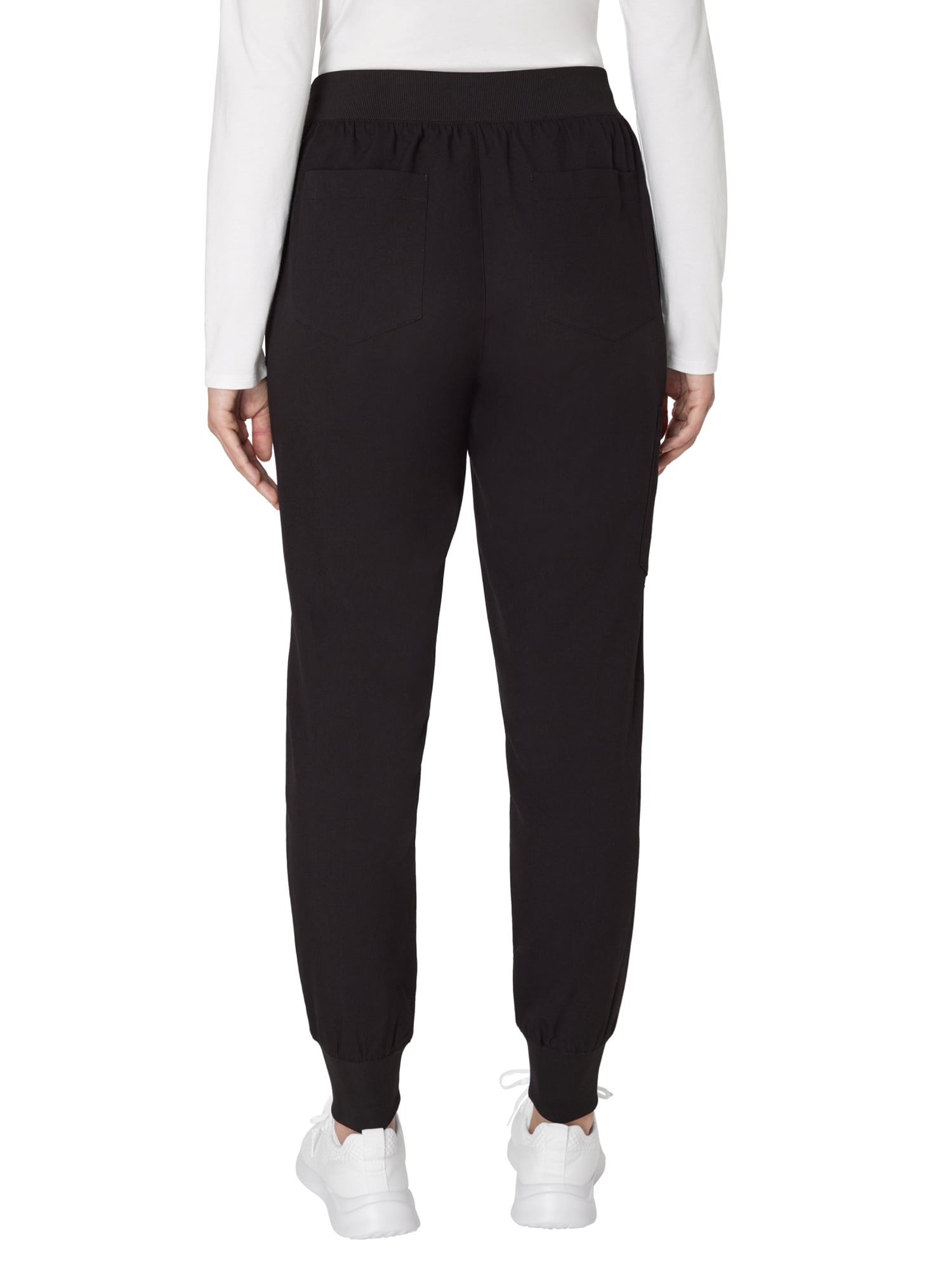 Hanes Women's Jogger Scrub Pants, Moisture-Wicking Athletic Fit with Pockets (New Ebony, XS) 2wyxq
